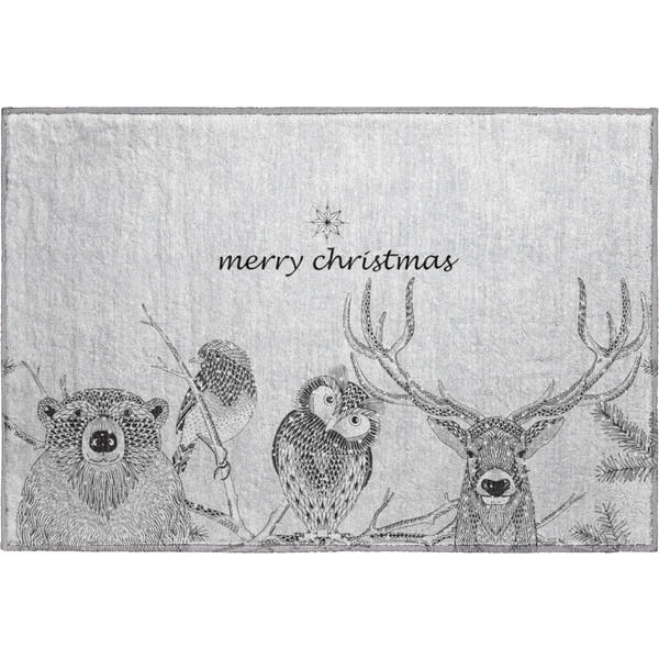 Hoi An Machine Washable Holiday Gray Rug 1'8" x 2'6"