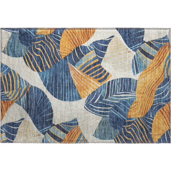Colombo Machine Washable Transitional Navy Blue Rug 1'8" x 2'6"