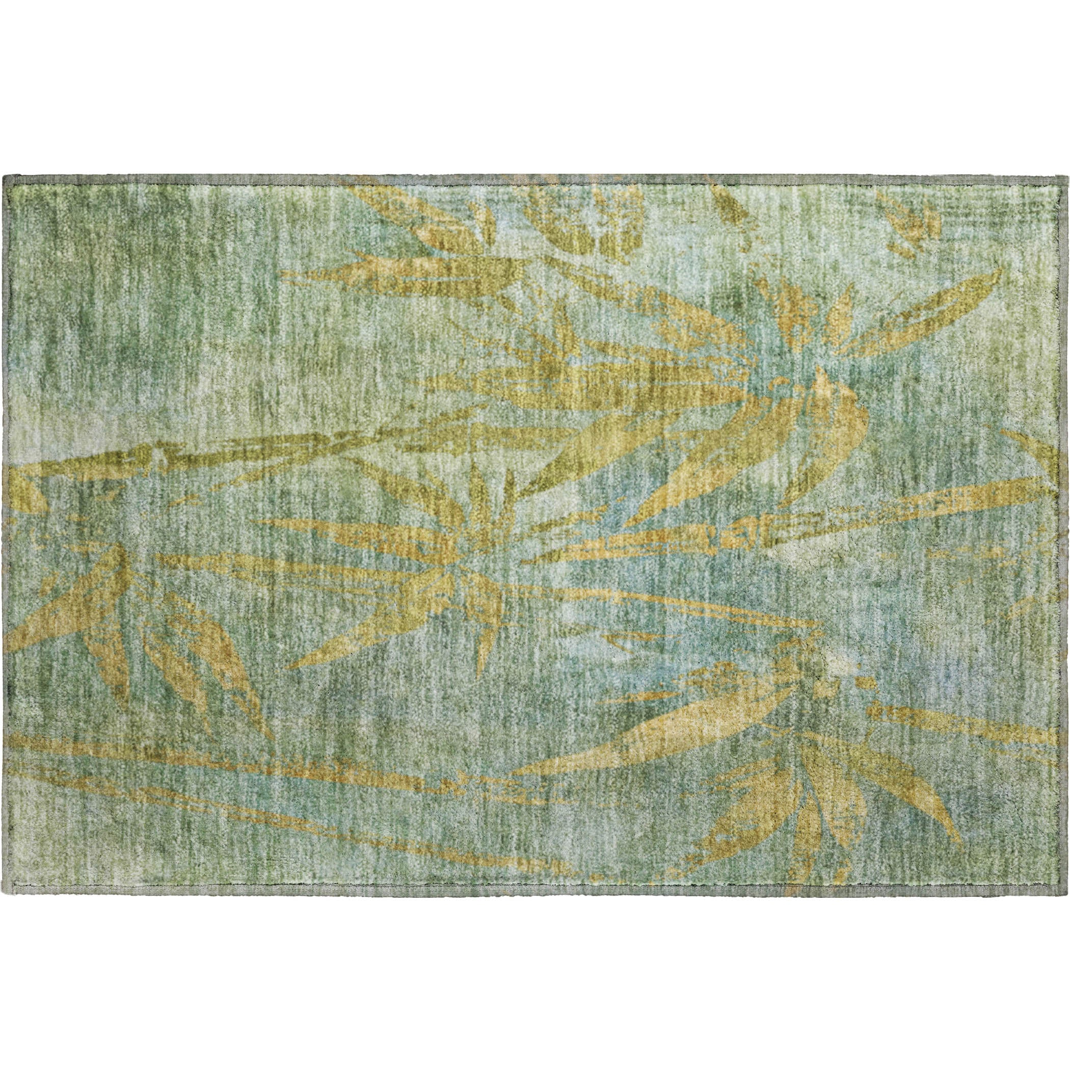 Vienna Machine Washable Transitional Aloe Green Rug 1'8" x 2'6" #shape_Rectangle