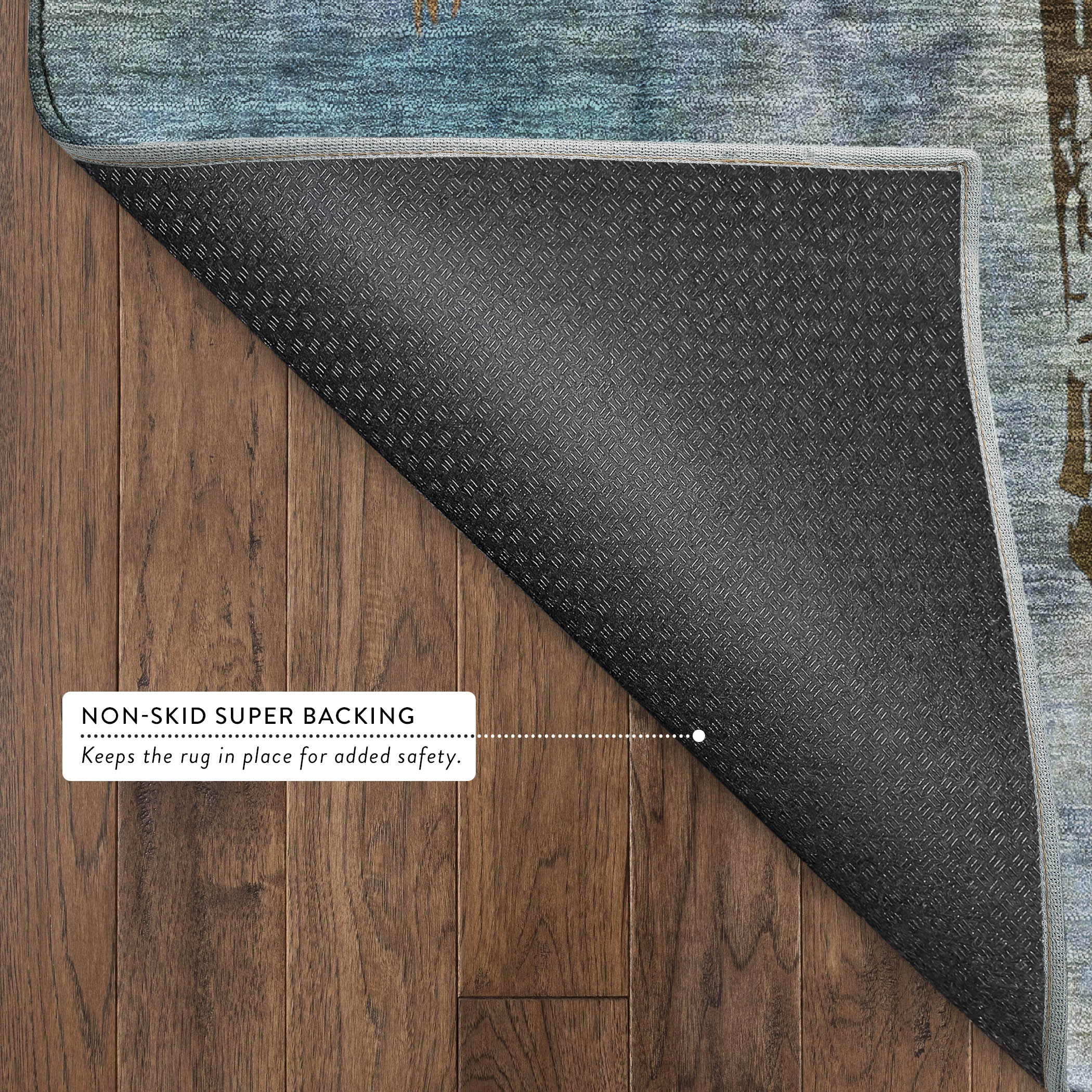 Vienna Machine Washable Transitional Blue Rug 1'8" x 2'6" #shape_Rectangle