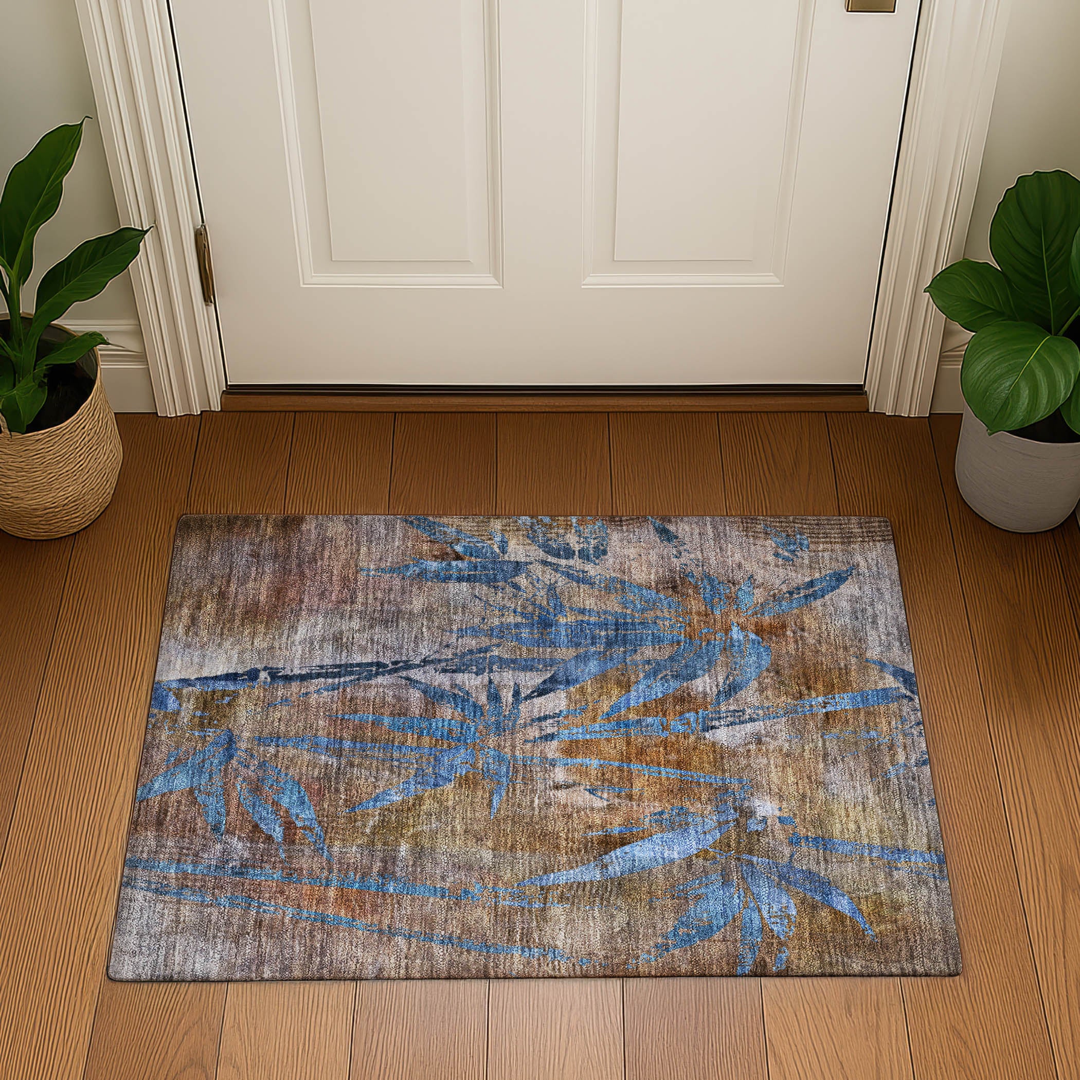Vienna Machine Washable Transitional Brown Rug 1'8" x 2'6" #shape_Rectangle