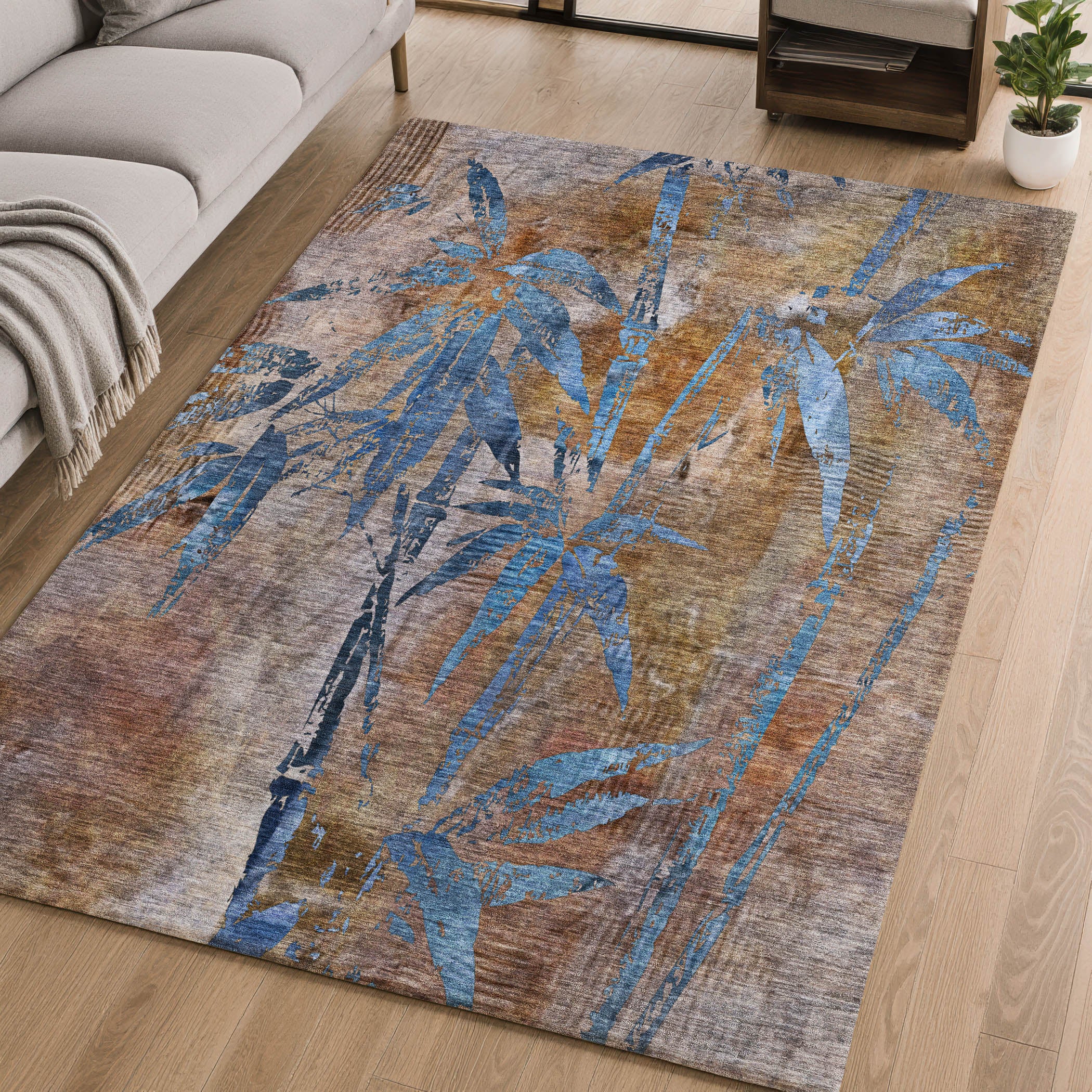 Vienna Machine Washable Transitional Brown Rug 2'6" x 3'10" #shape_Rectangle