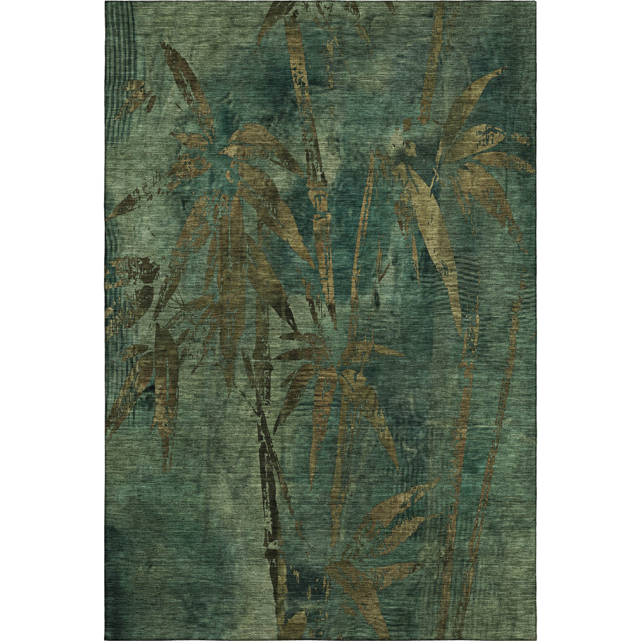 Vienna Machine Washable Transitional Green Rug 2'6" x 3'10" #shape_Rectangle