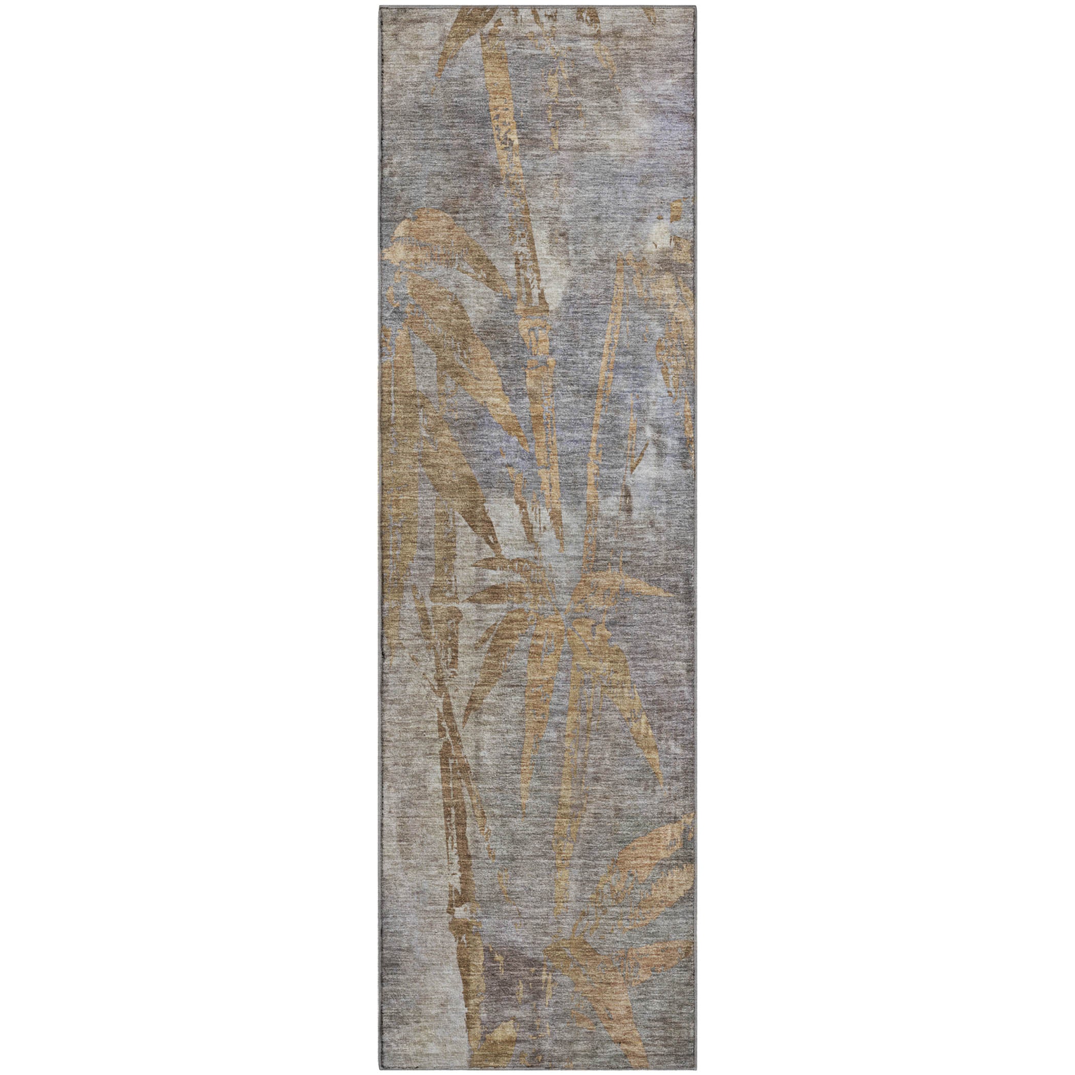 Vienna Machine Washable Transitional Khaki Brown Rug 2'3" x 7'6" #shape_Runner