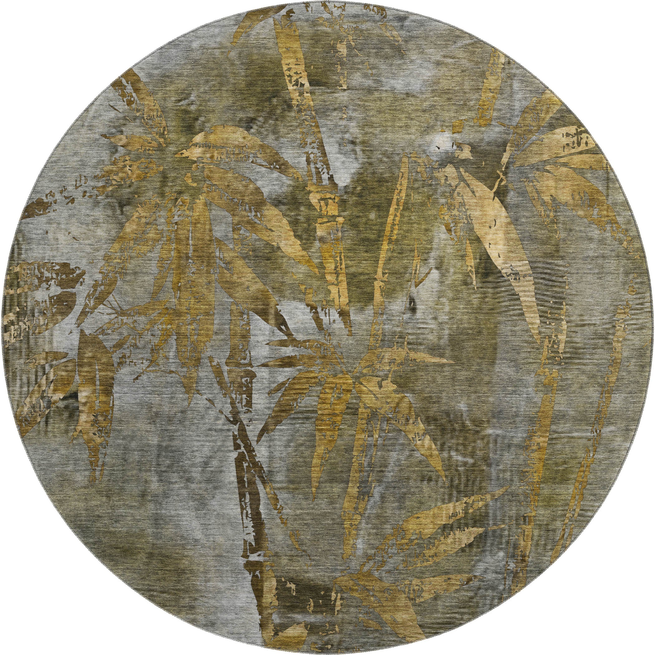 Vienna Machine Washable Transitional Pewter Gray Rug 8' x 8' #shape_Round