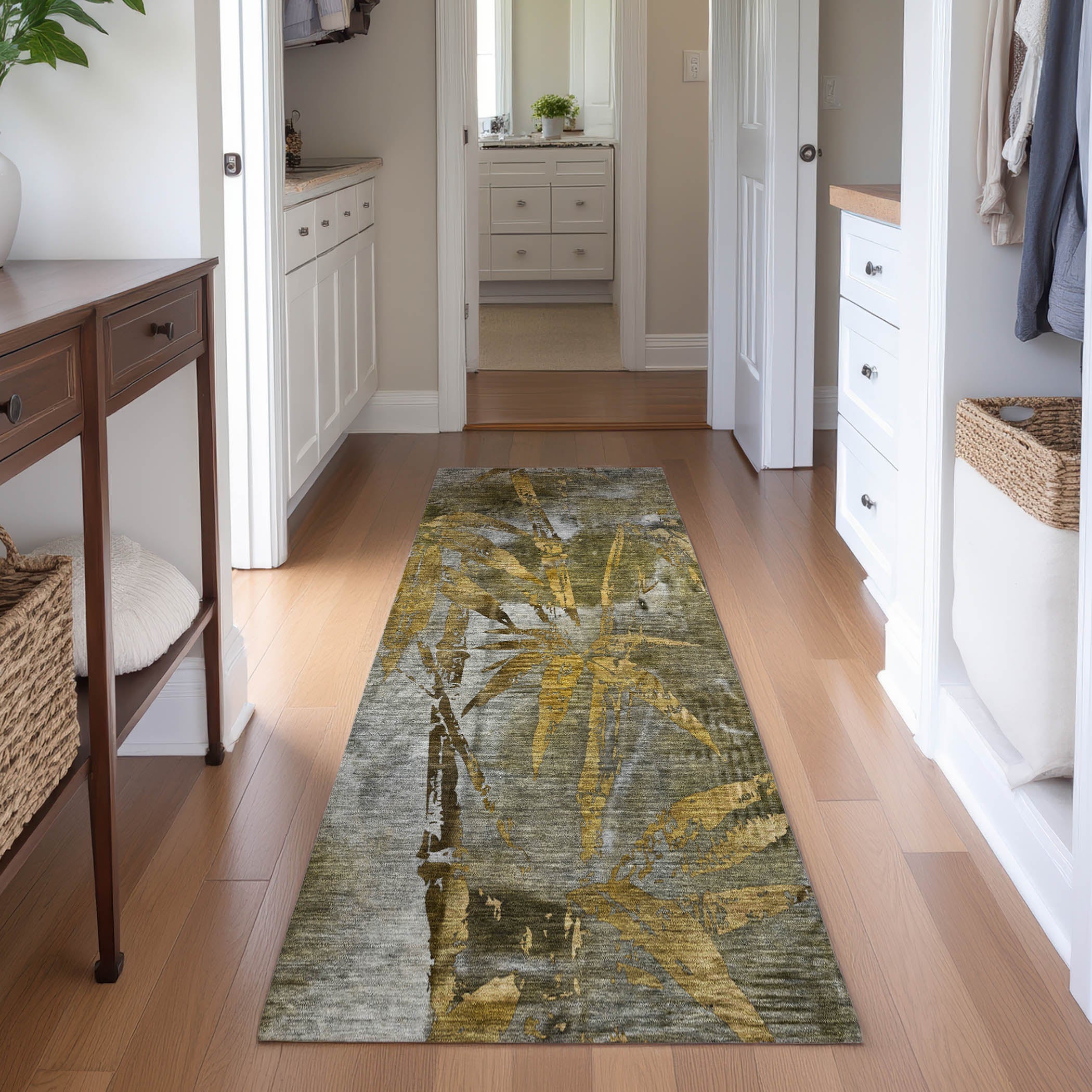 Vienna Machine Washable Transitional Pewter Gray Rug 2'3" x 7'6" #shape_Runner