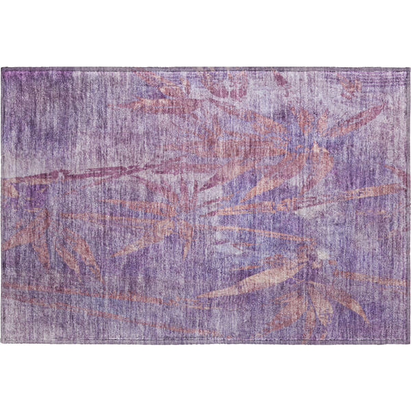 Vienna Machine Washable Transitional Plum Purple Rug 1'8" x 2'6"