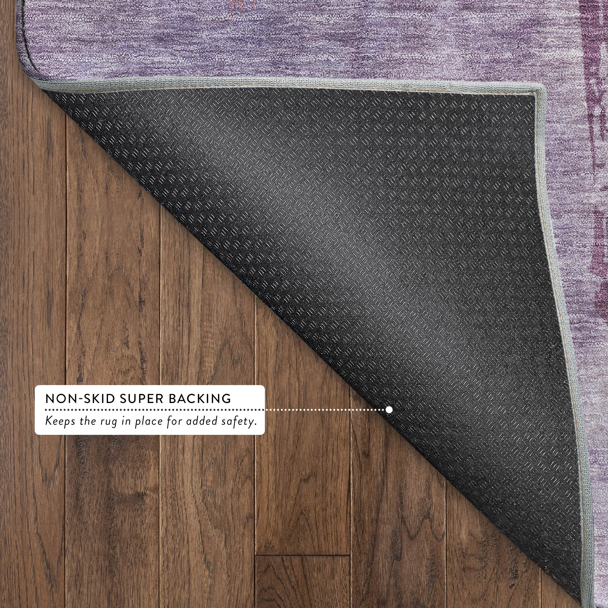 Vienna Machine Washable Transitional Plum Purple Rug 1'8" x 2'6" #shape_Rectangle