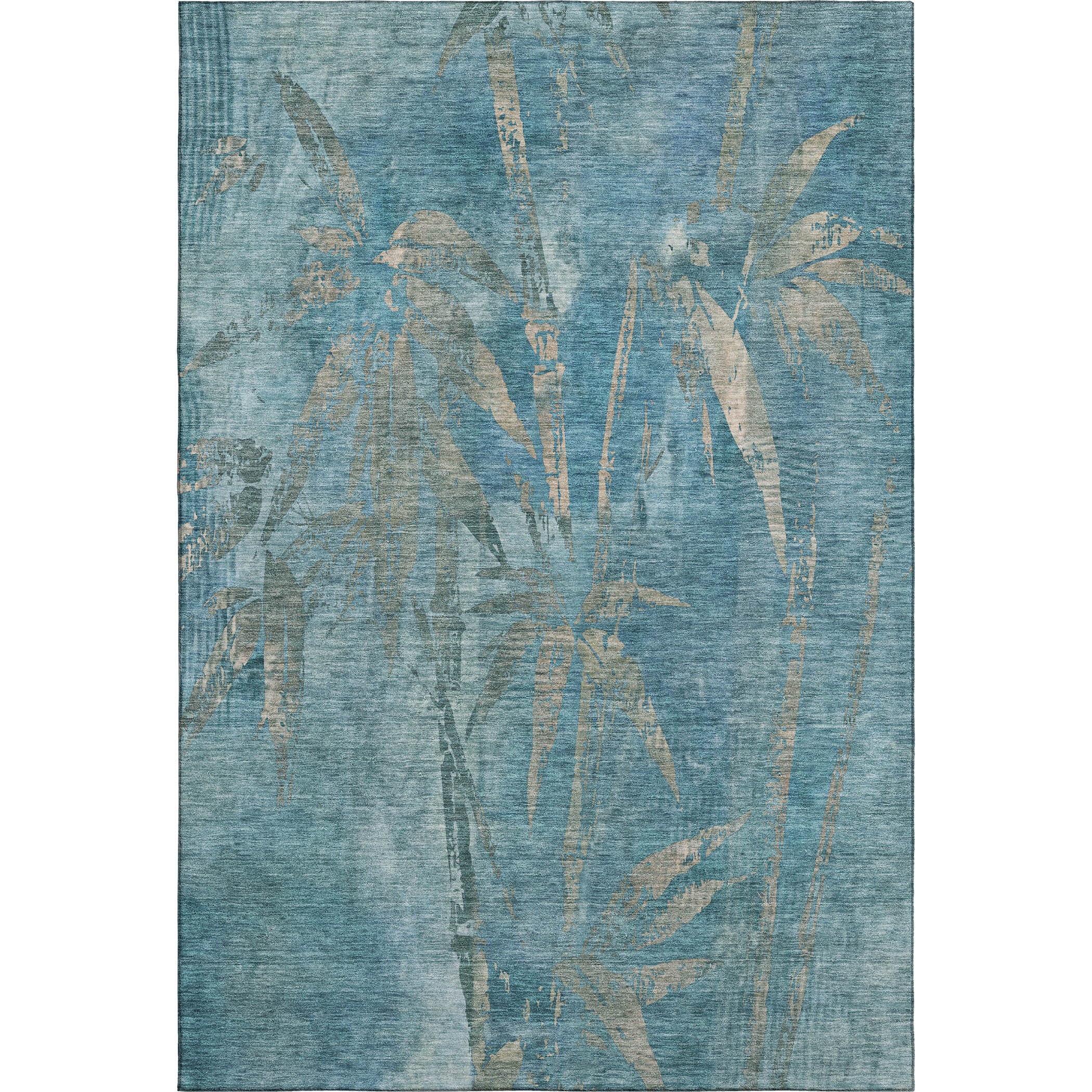 Vienna Machine Washable Transitional Seafoam Blue Rug 2'6" x 3'10" #shape_Rectangle
