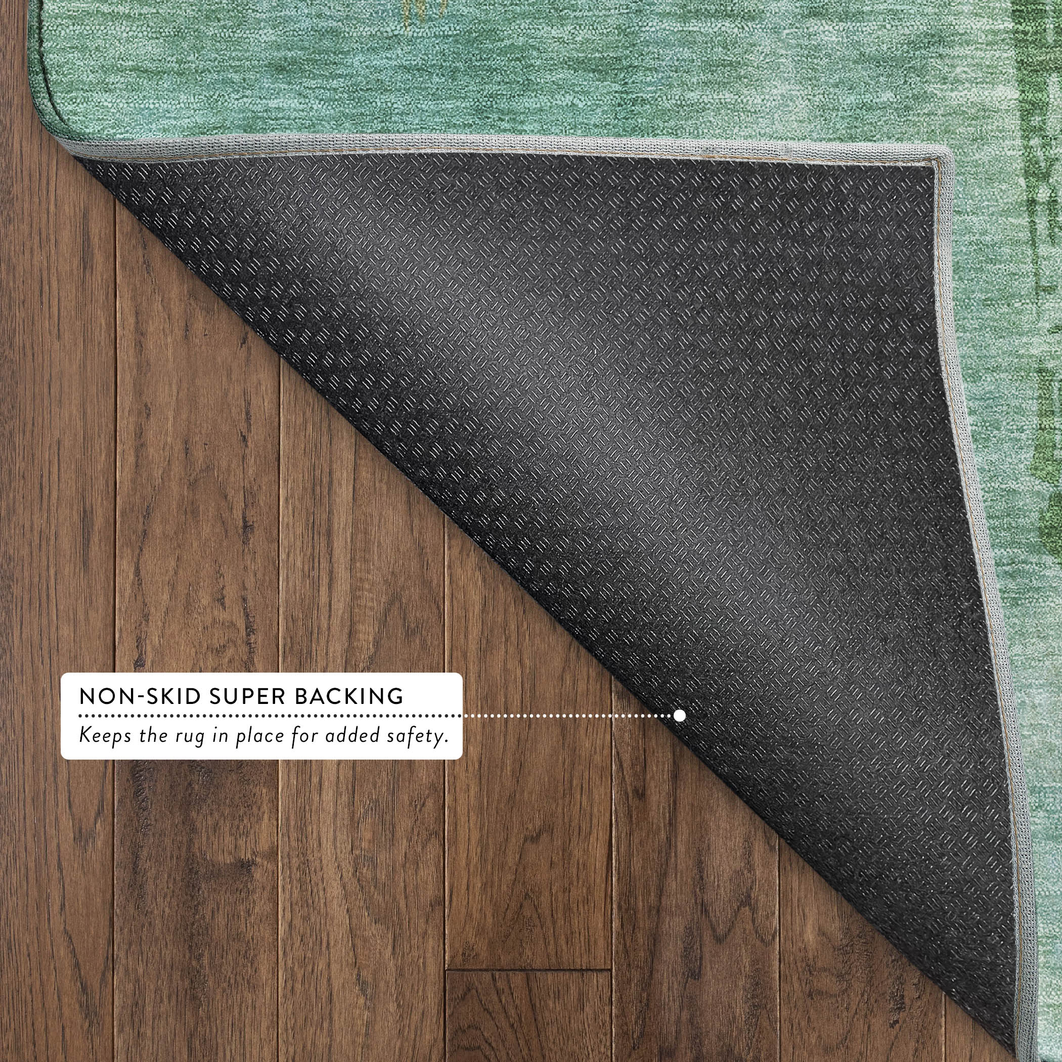 Vienna Machine Washable Transitional Teal Rug 1'8" x 2'6" #shape_Rectangle