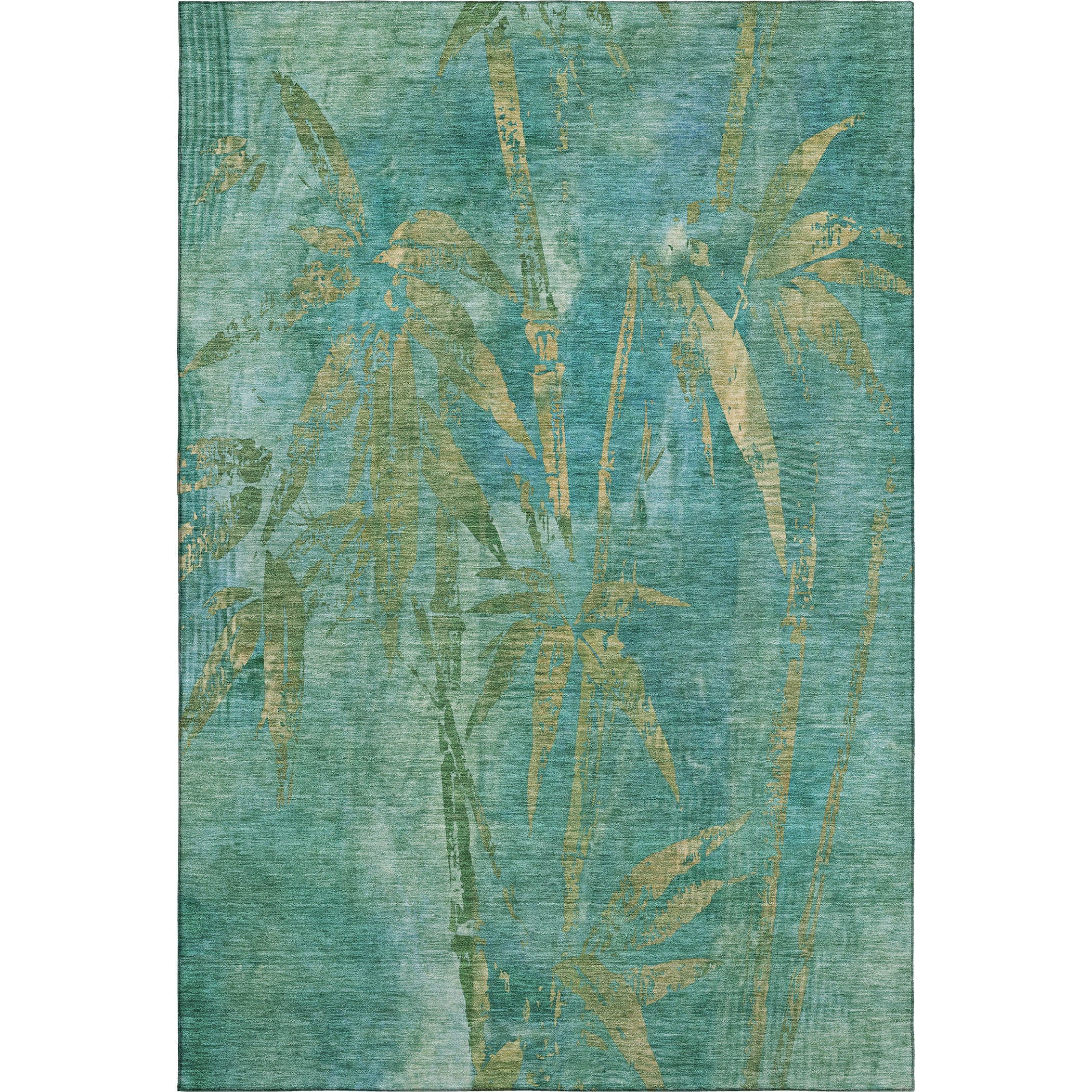 Vienna Machine Washable Transitional Teal Rug 2'6" x 3'10" #shape_Rectangle