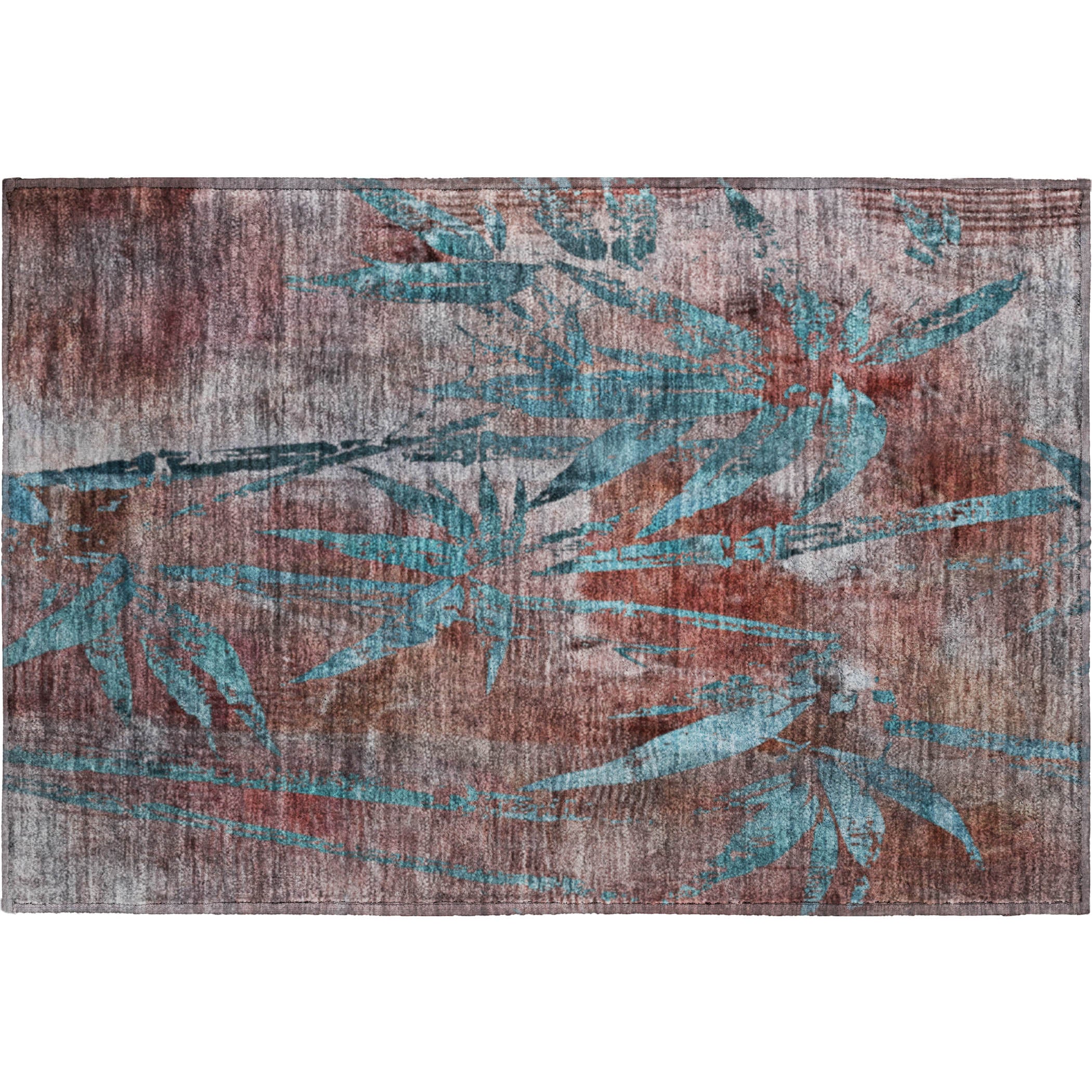 Vienna Machine Washable Transitional Terracotta Orange Rug 1'8" x 2'6" #shape_Rectangle
