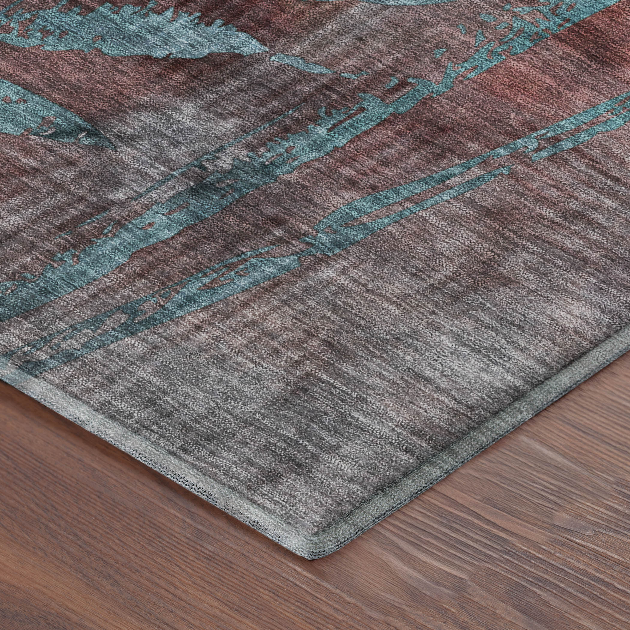 Vienna Machine Washable Transitional Terracotta Orange Rug 1'8" x 2'6" #shape_Rectangle