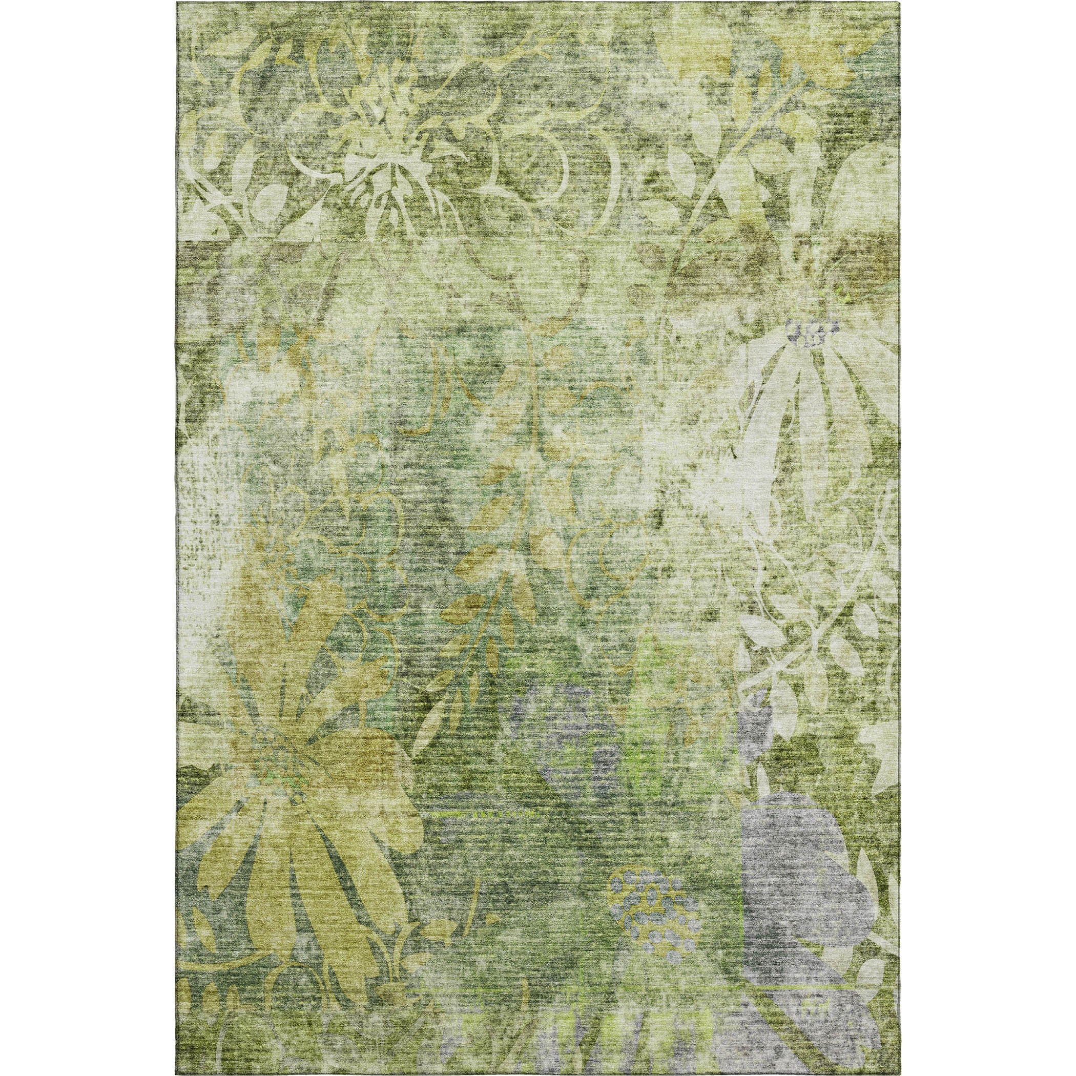 Lisbon Machine Washable Transitional Aloe Green Rug 2'6" x 3'10" #shape_Rectangle