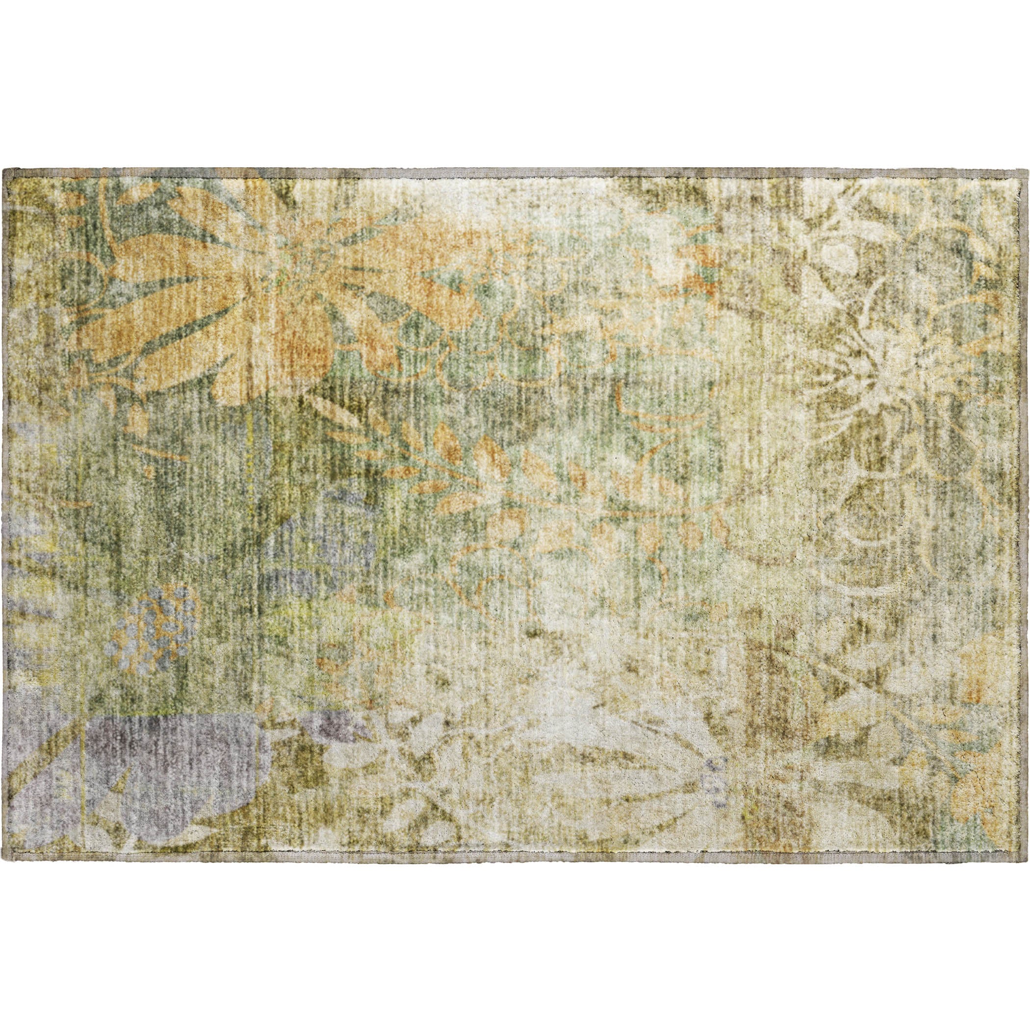 Lisbon Machine Washable Transitional Brown Rug 1'8" x 2'6" #shape_Rectangle