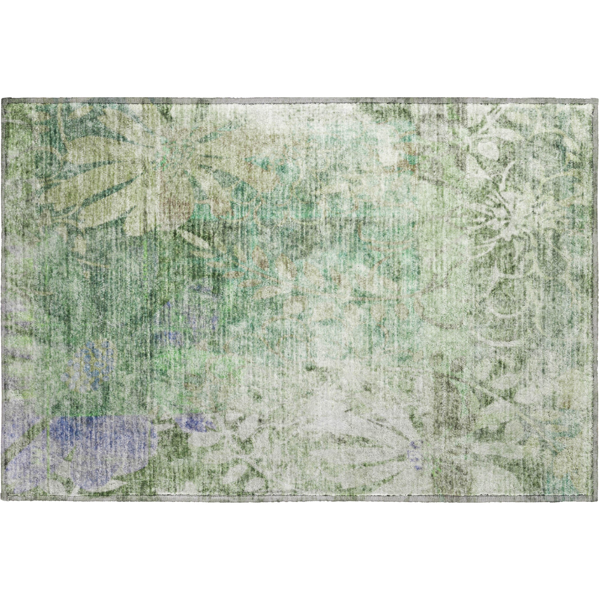 Lisbon Machine Washable Transitional Teal Rug 1'8" x 2'6" #shape_Rectangle