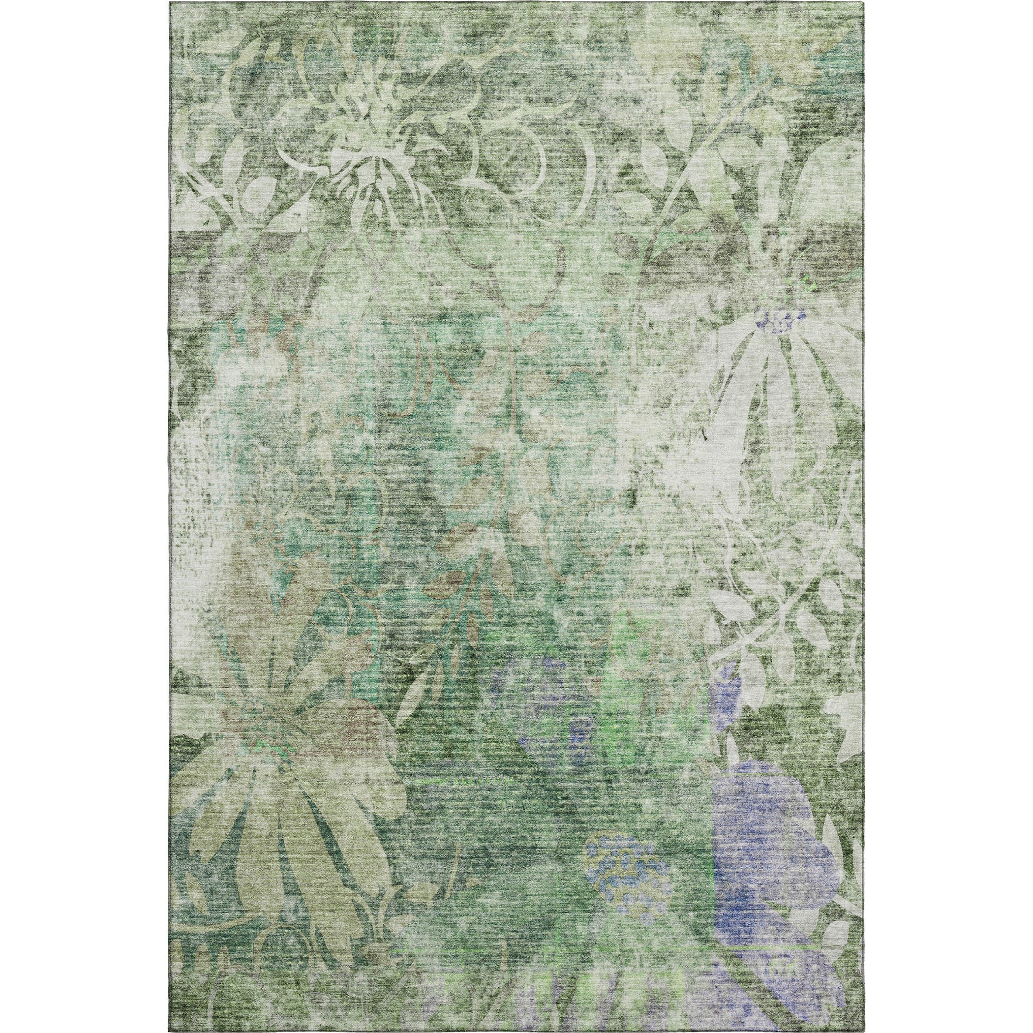 Lisbon Machine Washable Transitional Teal Rug 2'6" x 3'10" #shape_Rectangle