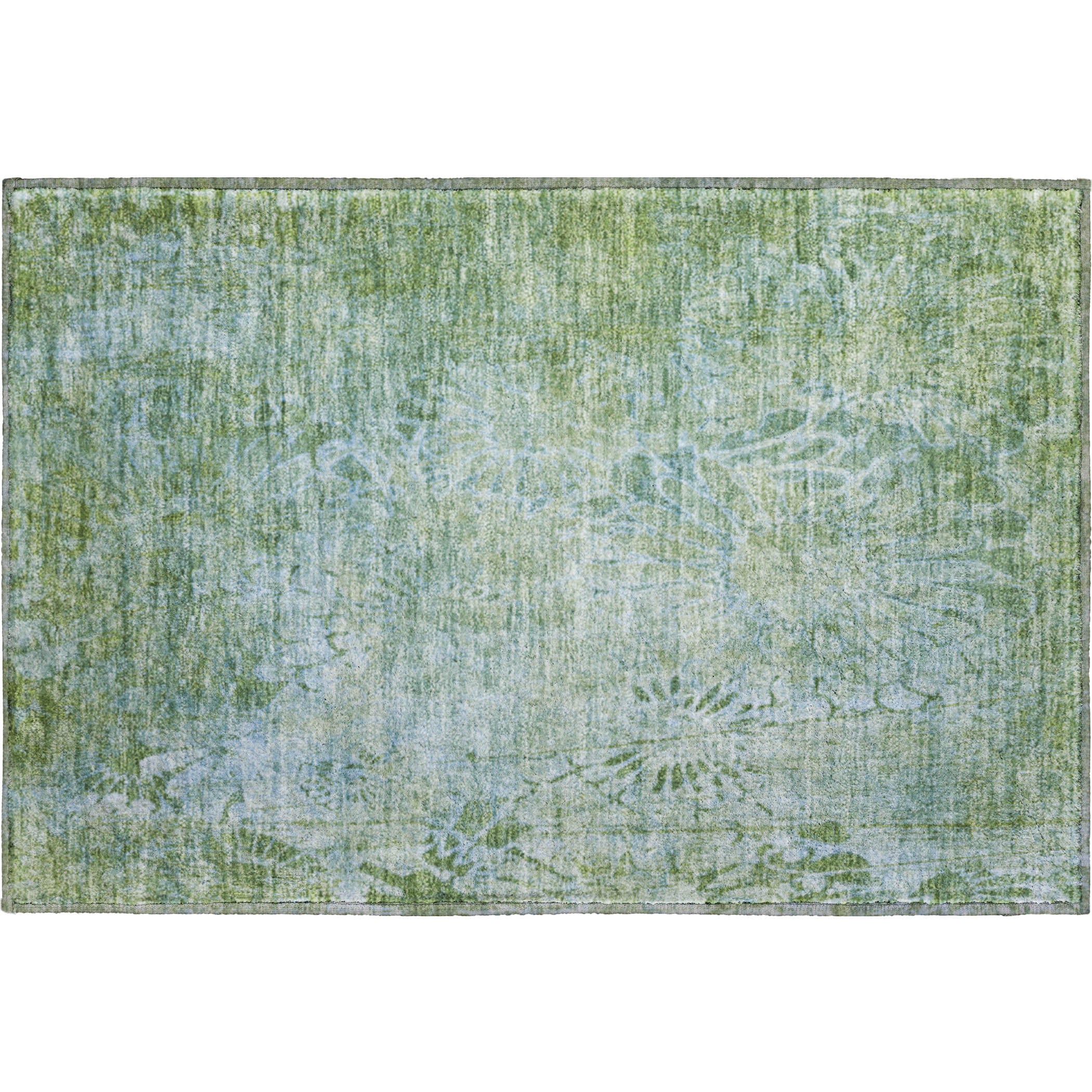 Hoi An Machine Washable Transitional Aloe Green Rug 1'8" x 2'6" #shape_Rectangle