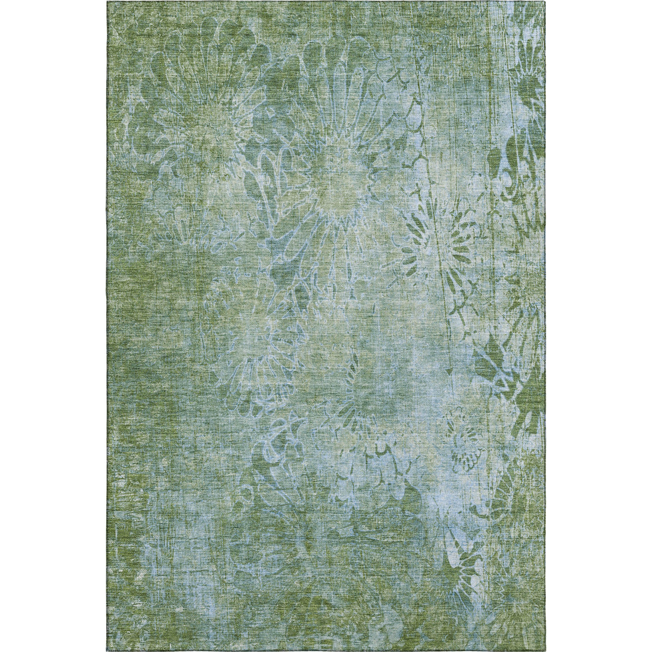 Hoi An Machine Washable Transitional Aloe Green Rug 2'6" x 3'10" #shape_Rectangle
