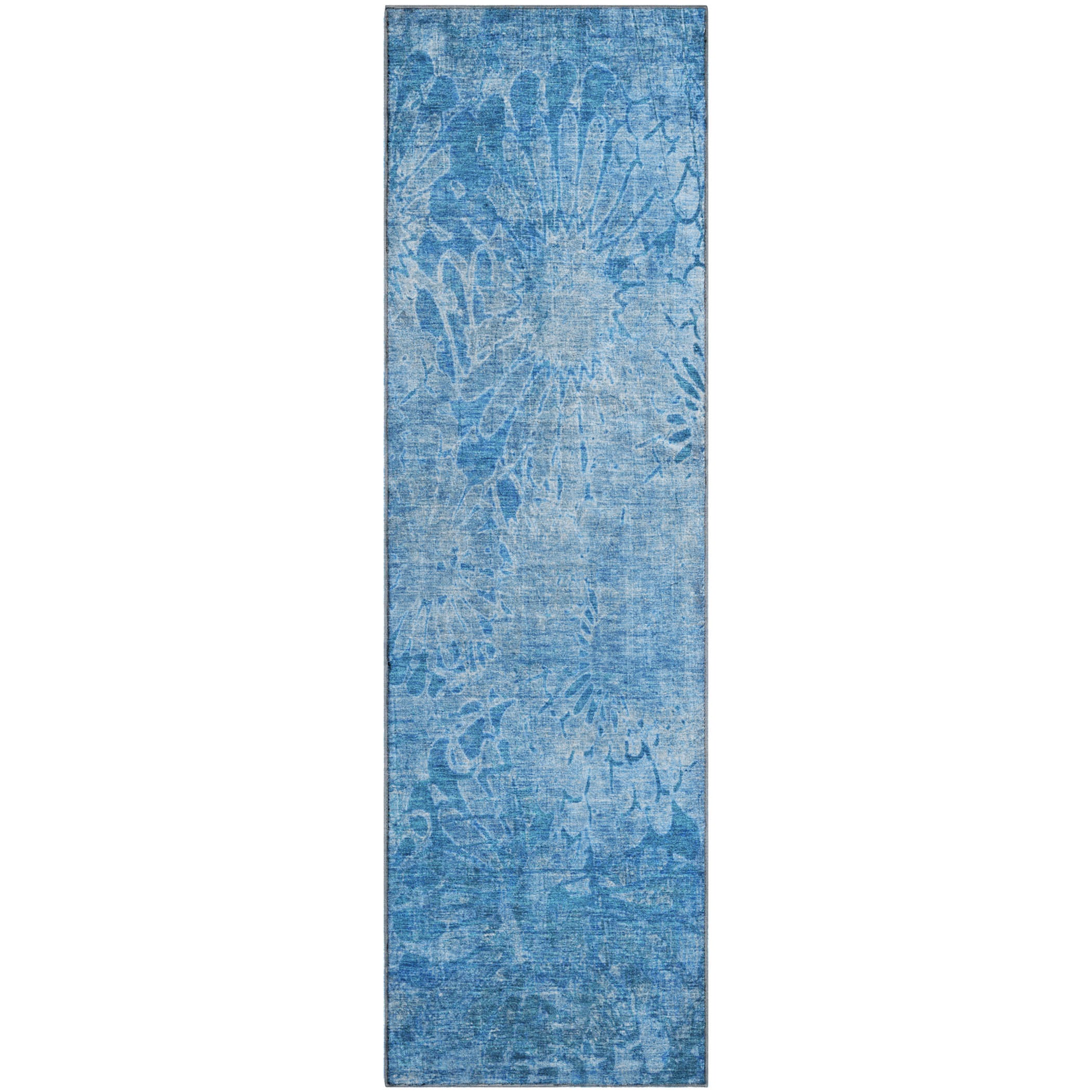 Hoi An Machine Washable Transitional Denim Blue Rug 2'3" x 7'6" #shape_Runner