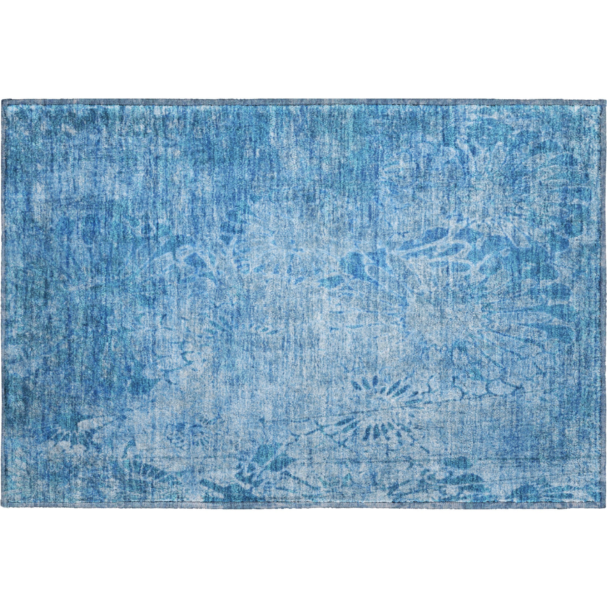 Hoi An Machine Washable Transitional Denim Blue Rug 1'8" x 2'6" #shape_Rectangle