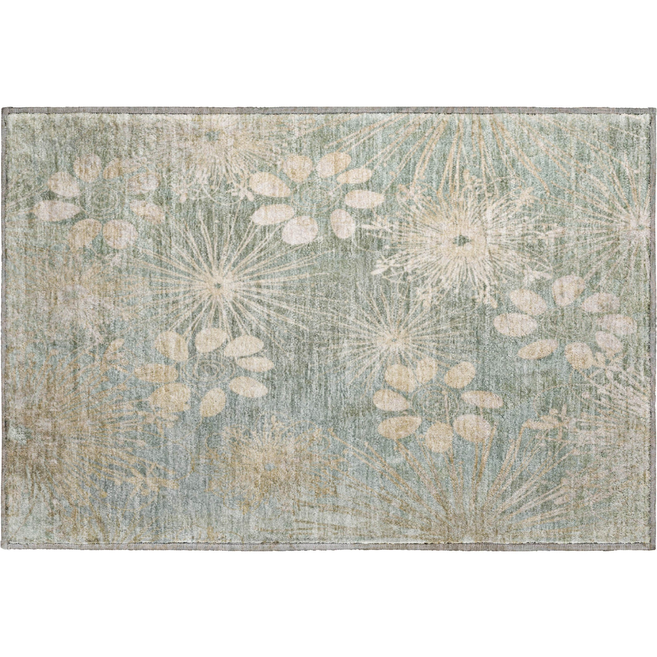 Tallinn Machine Washable Transitional Aloe Green Rug 1'8" x 2'6" #shape_Rectangle