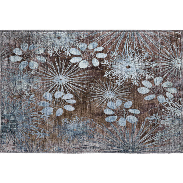 Tallinn Machine Washable Transitional Brown Rug 1'8" x 2'6"