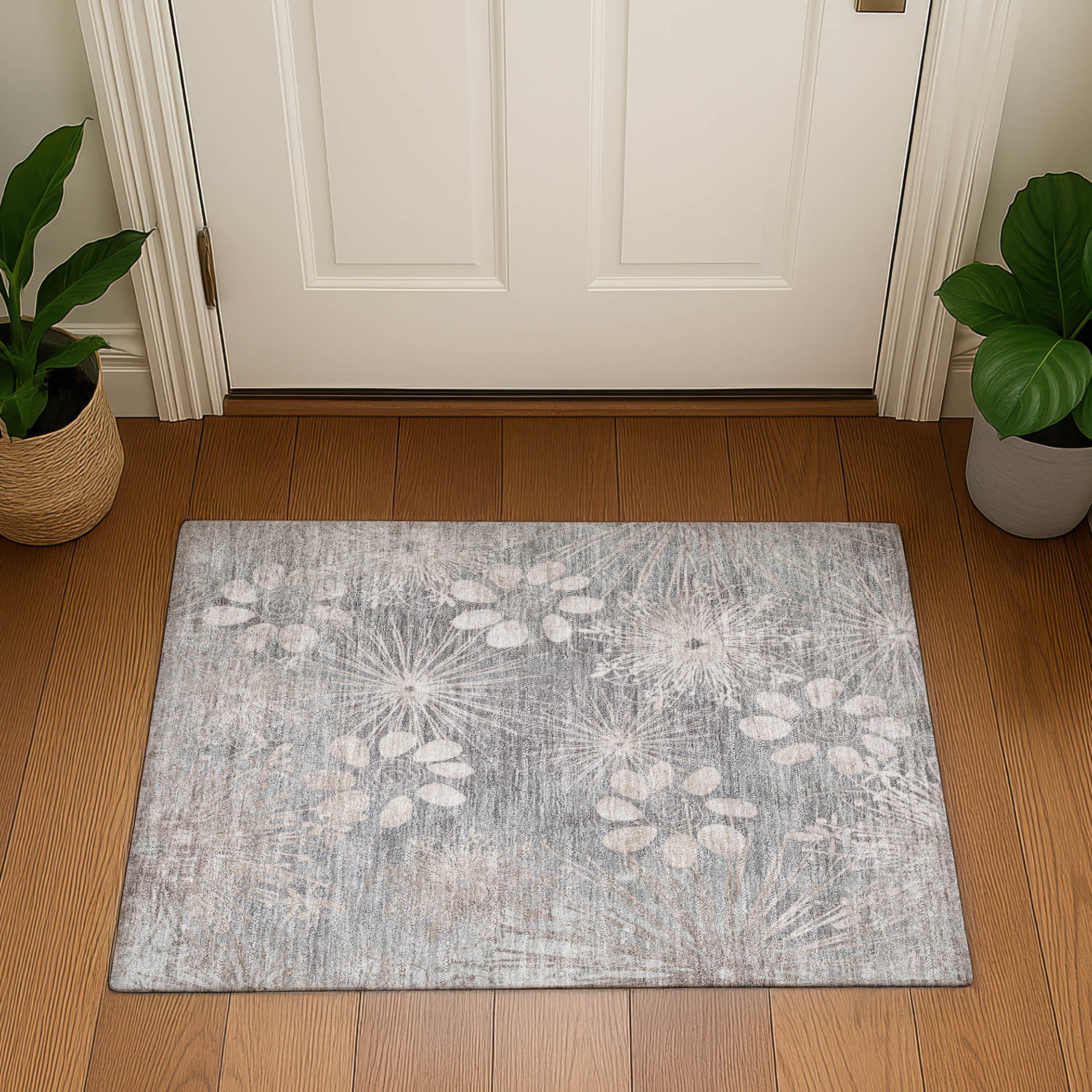 Tallinn Machine Washable Transitional Gray Rug 1'8" x 2'6" #shape_Rectangle