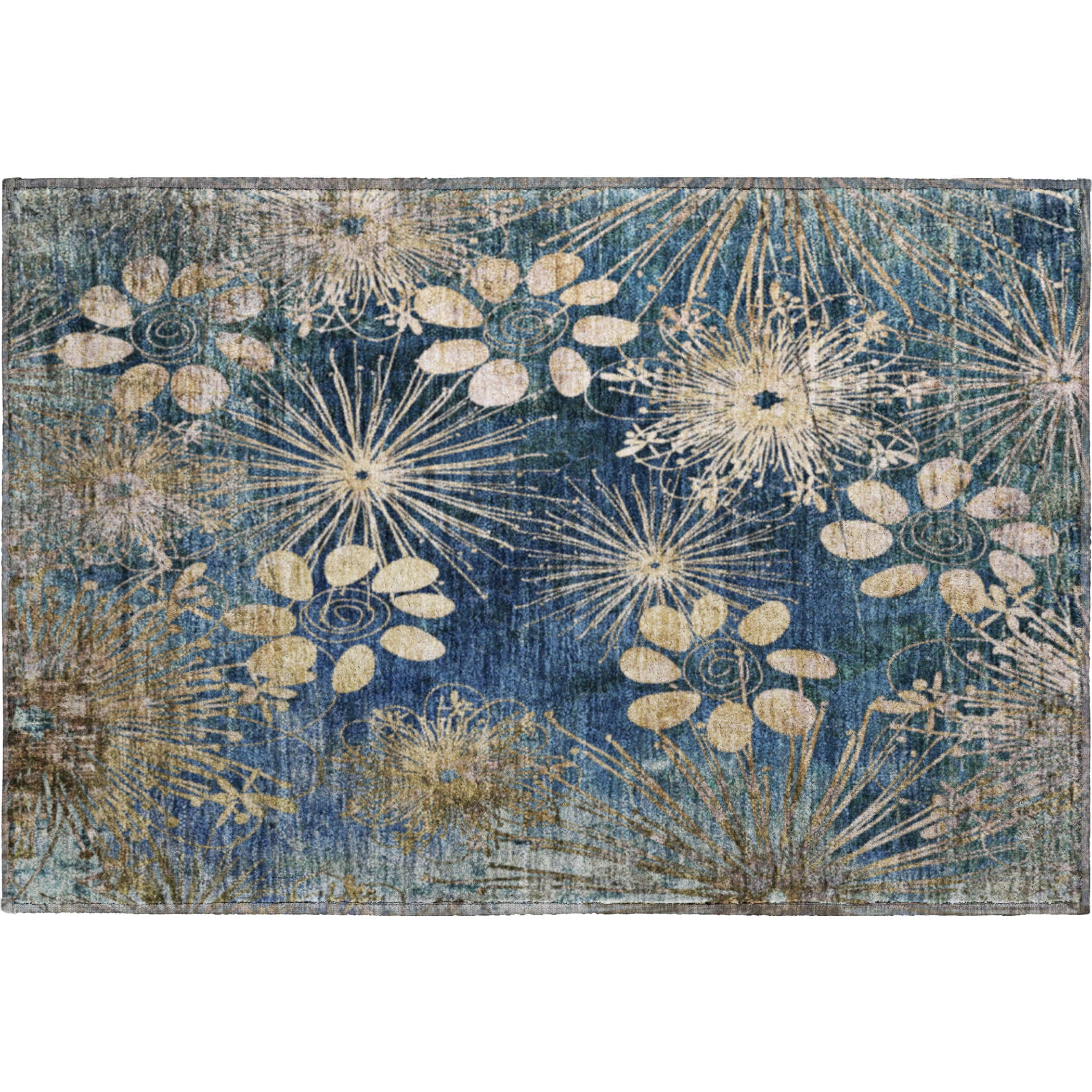 Tallinn Machine Washable Transitional Navy Blue Rug 1'8" x 2'6" #shape_Rectangle