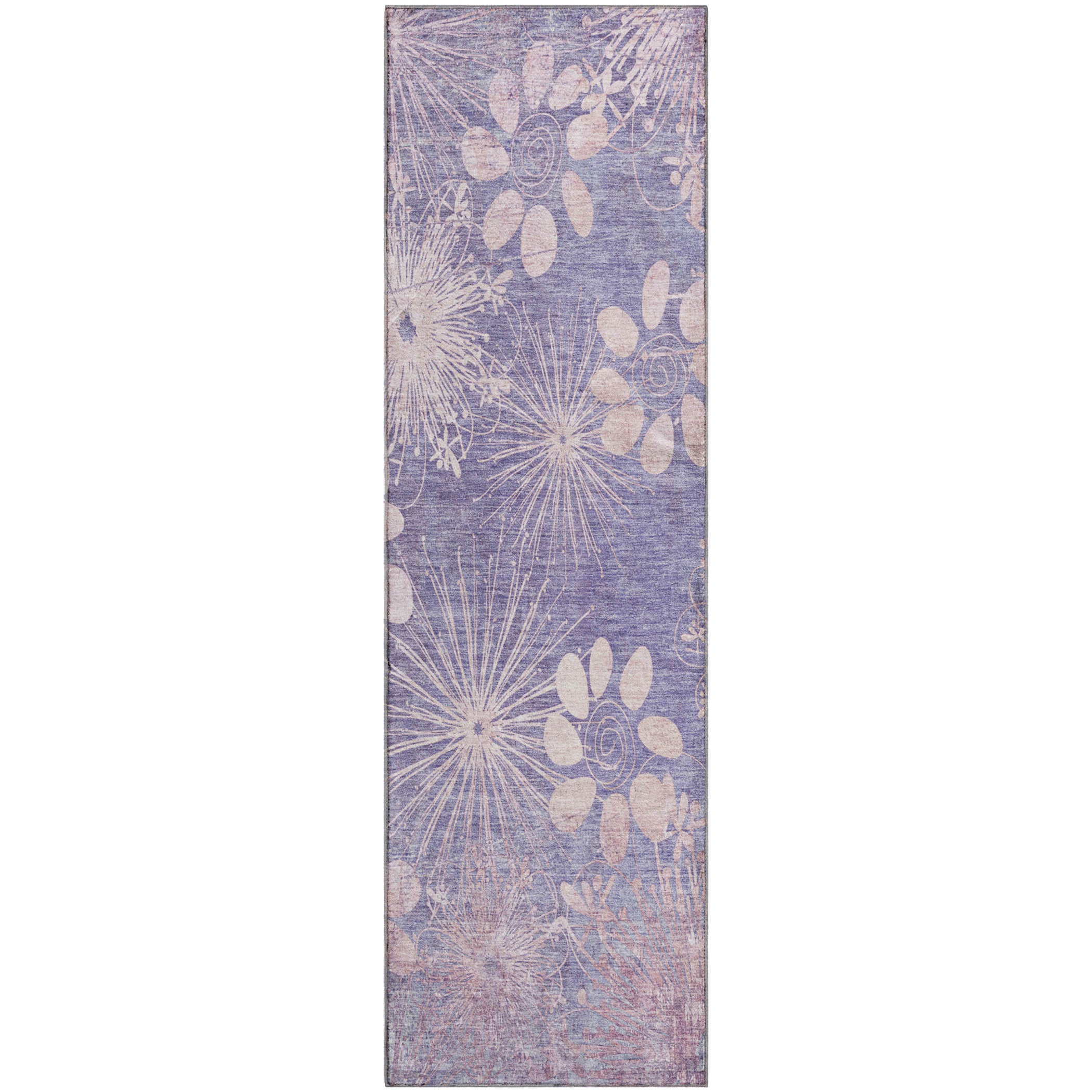 Tallinn Machine Washable Transitional Purple Rug 2'3" x 7'6" #shape_Runner