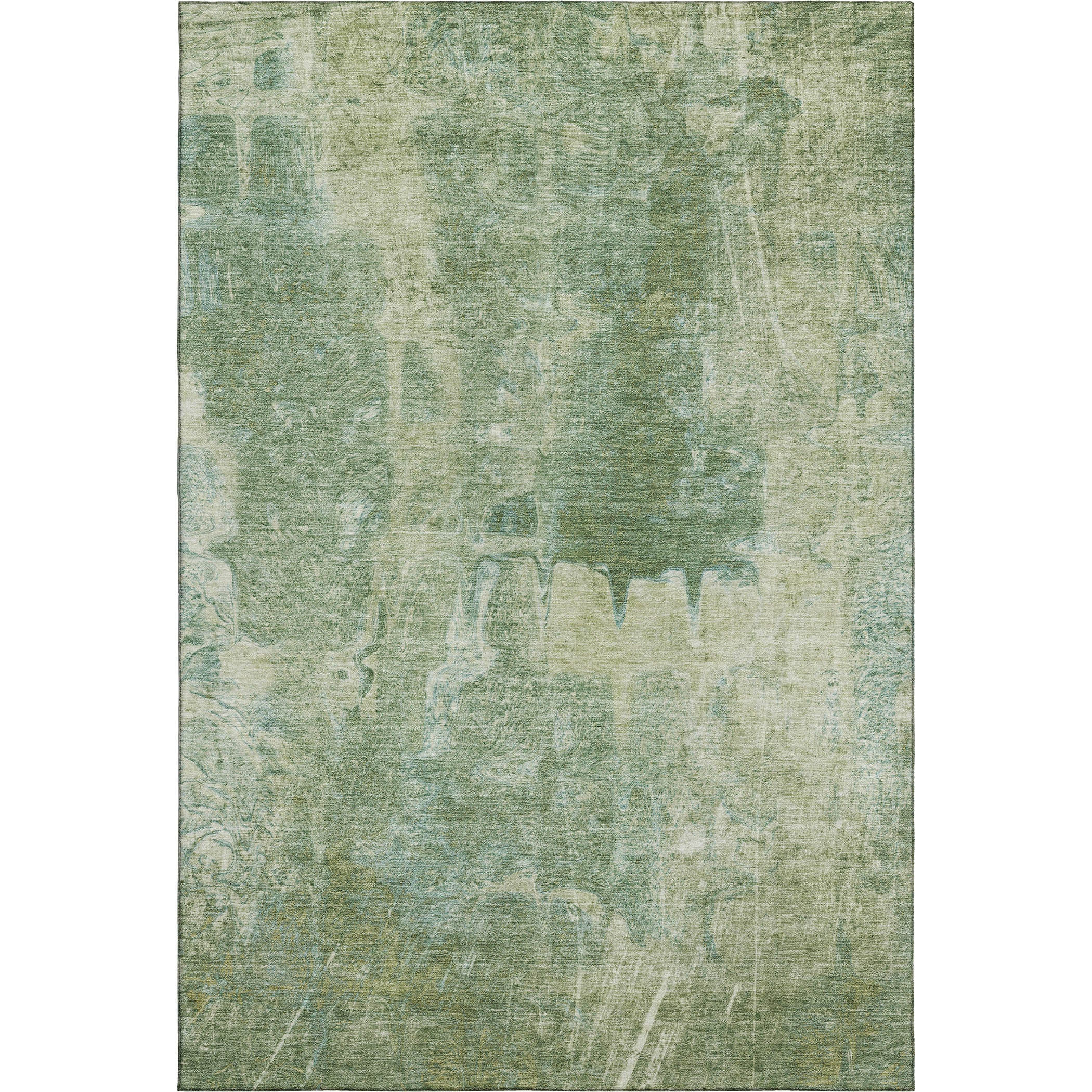 Oaxaca Machine Washable Transitional Aloe Green Rug 2'6" x 3'10" #shape_Rectangle