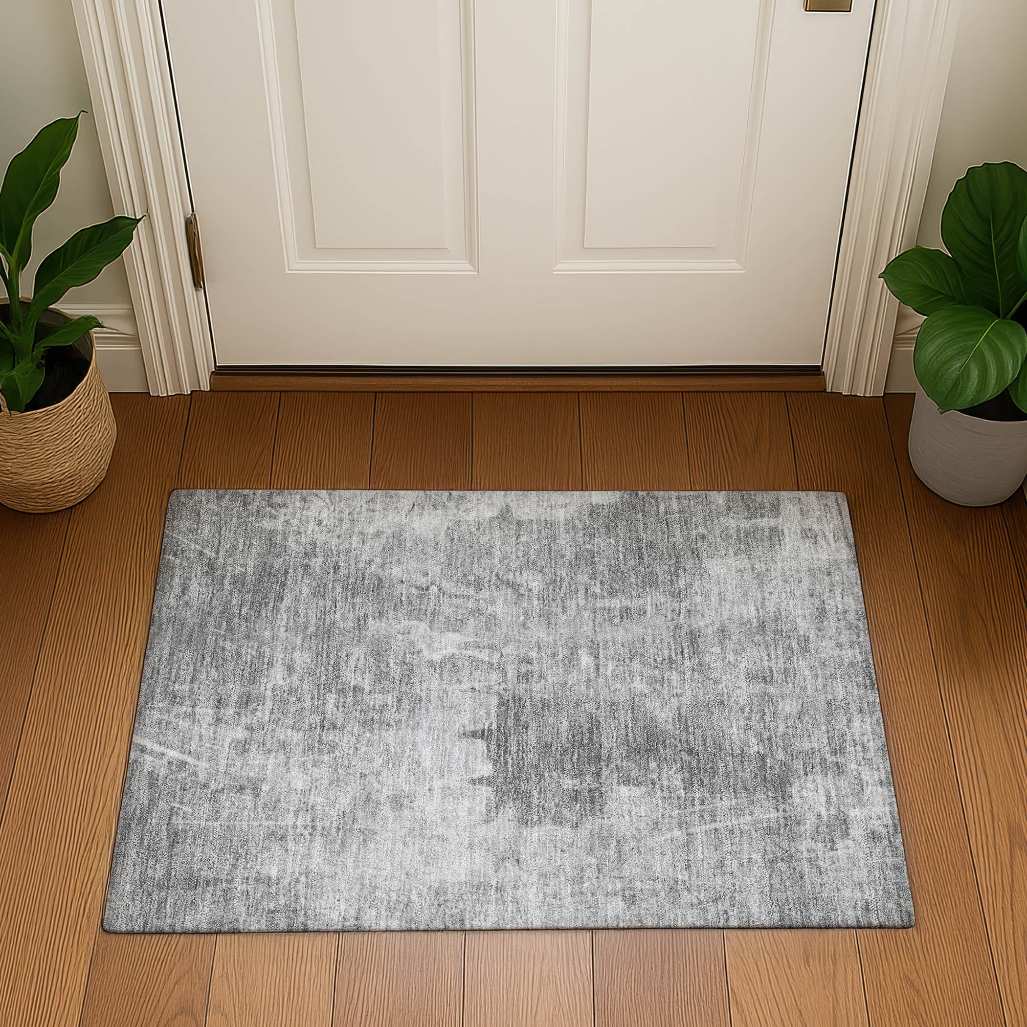 Oaxaca Machine Washable Transitional Gray Rug 1'8" x 2'6" #shape_Rectangle