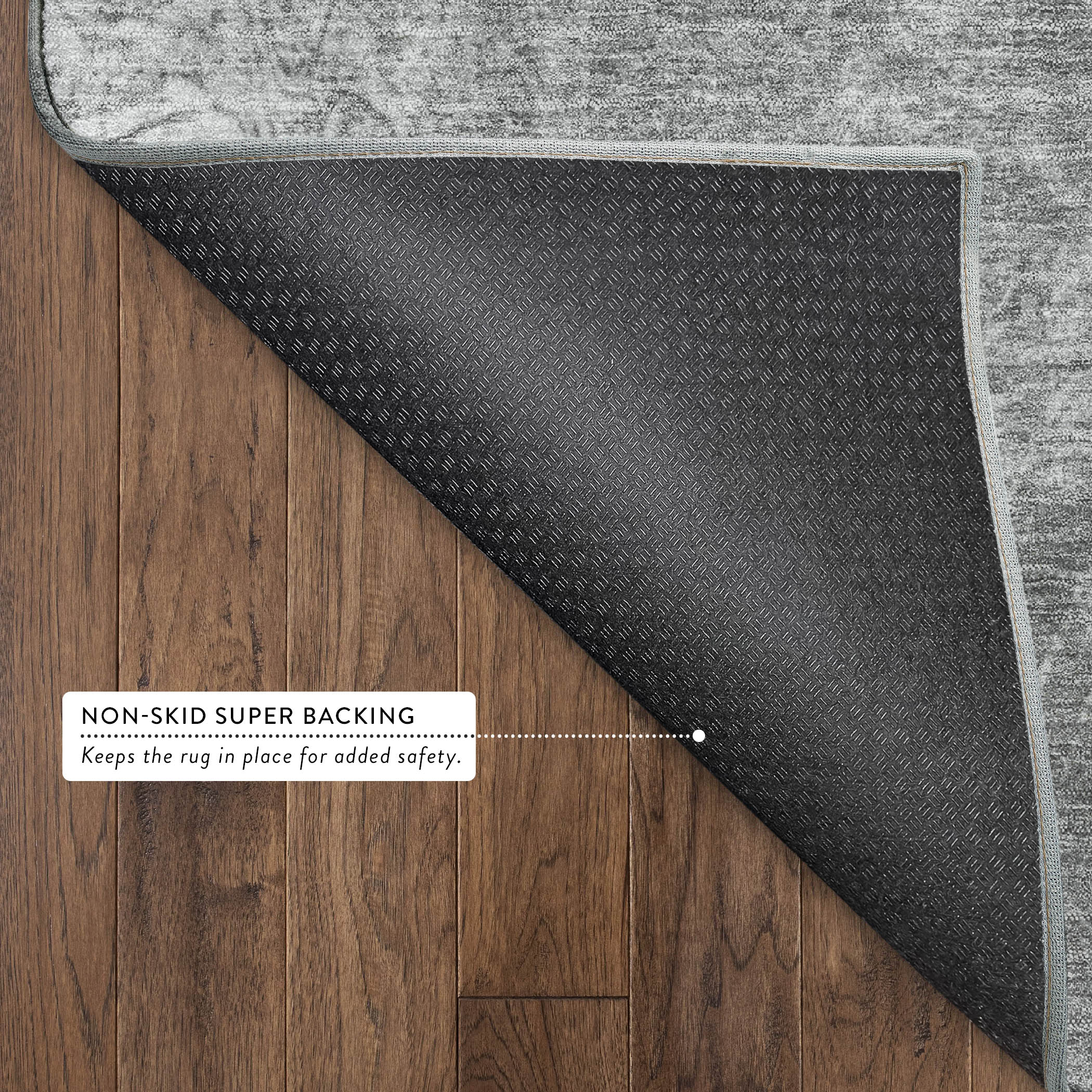 Oaxaca Machine Washable Transitional Gray Rug 1'8" x 2'6" #shape_Rectangle