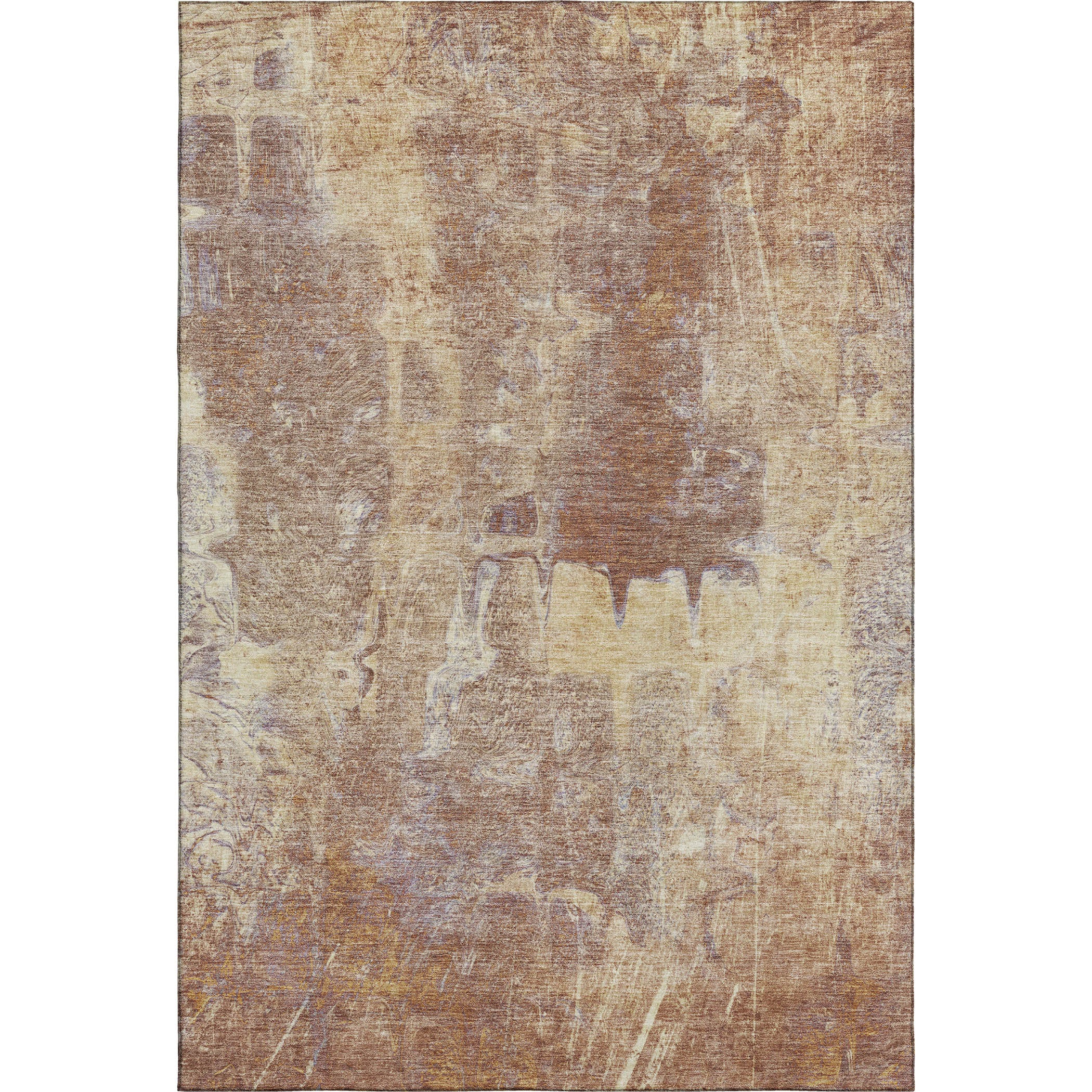 Oaxaca Machine Washable Transitional Terracotta Orange Rug 2'6" x 3'10" #shape_Rectangle