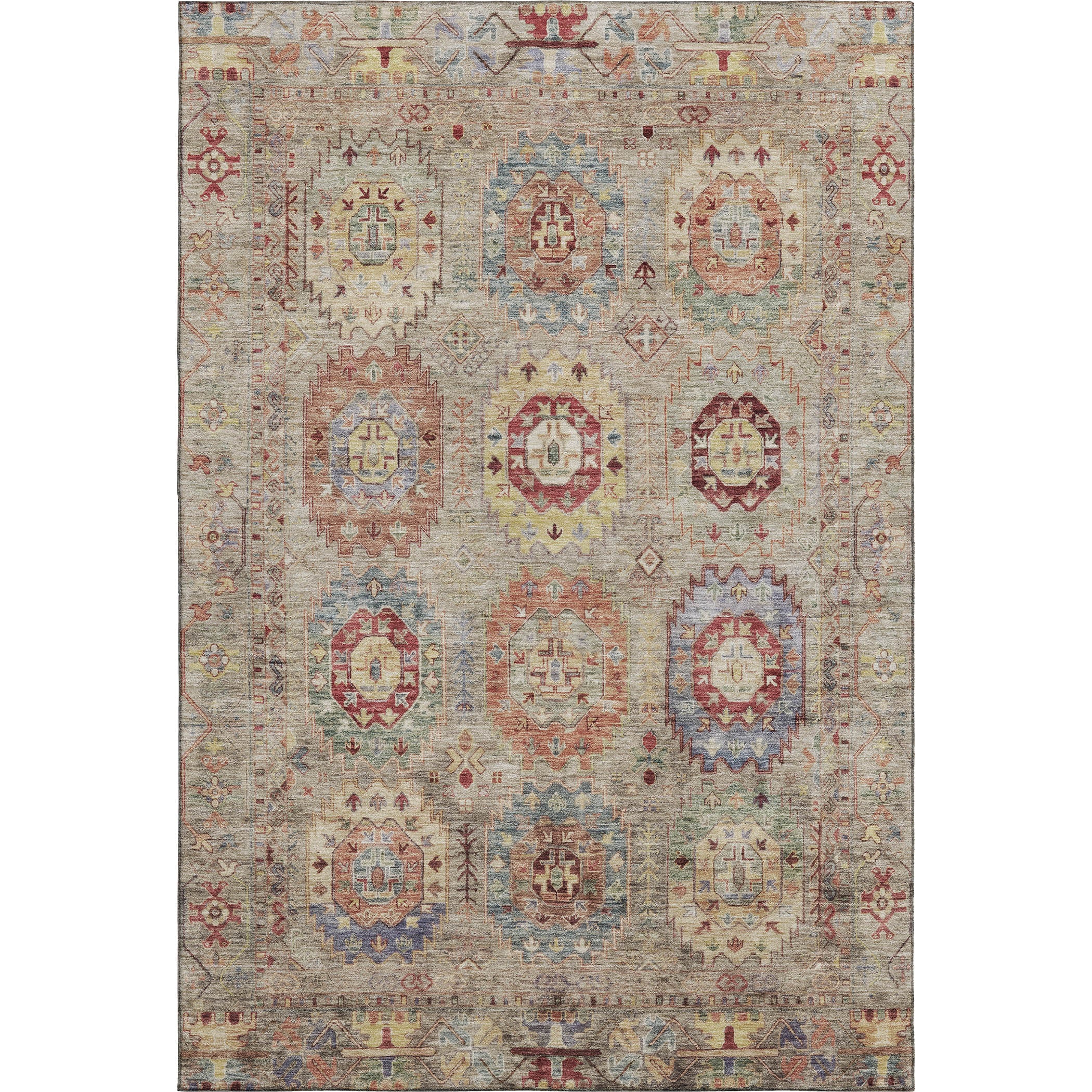 Cairo Machine Washable Traditional Beige Brown Rug 2'6" x 3'10" #shape_Rectangle