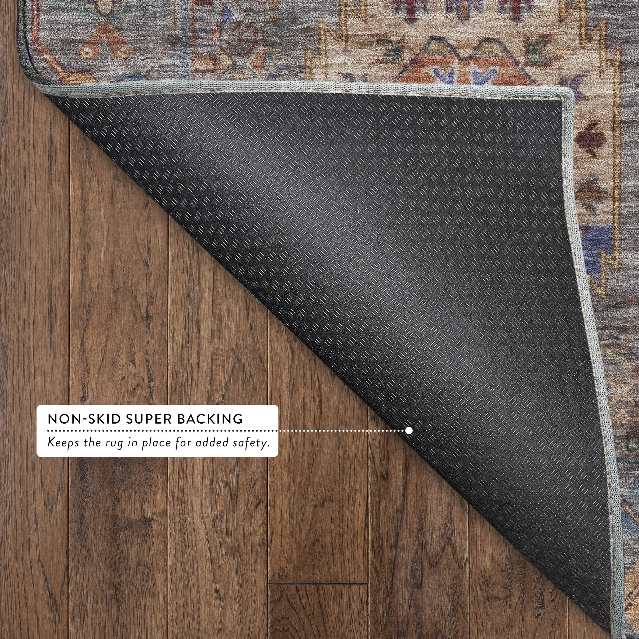 Cairo Machine Washable Traditional Gray Rug 1'8" x 2'6" #shape_Rectangle