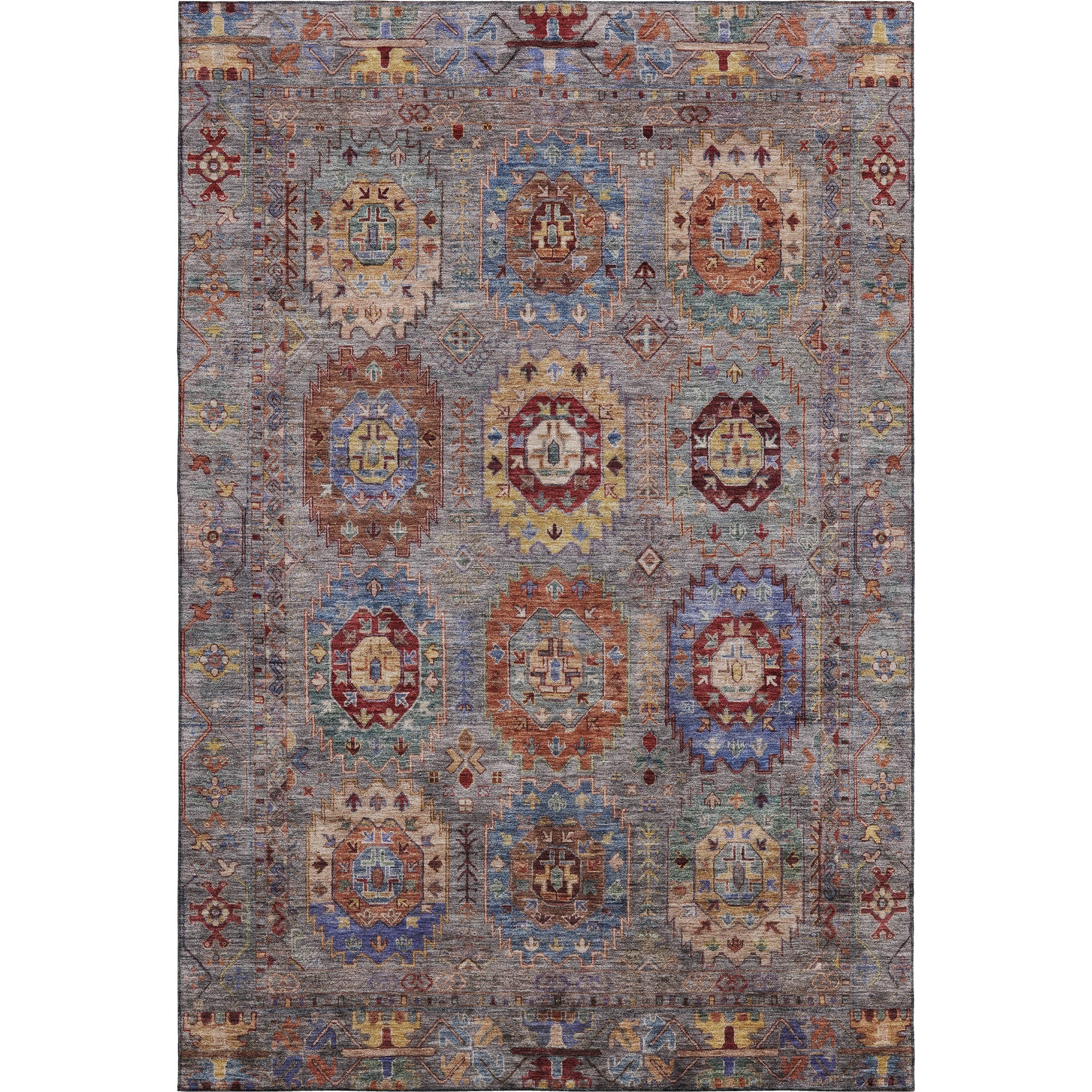 Cairo Machine Washable Traditional Gray Rug 2'6" x 3'10" #shape_Rectangle