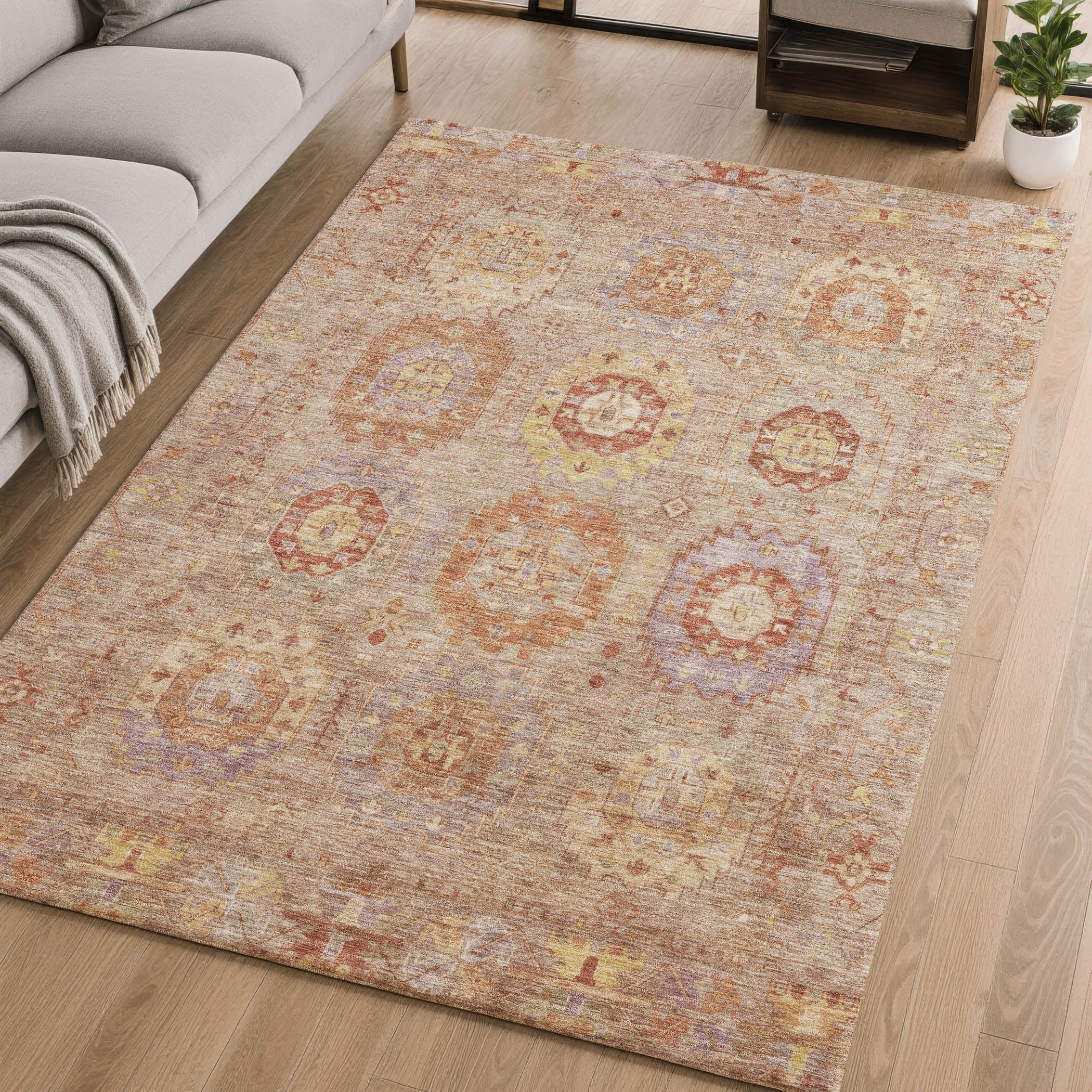 Cairo Machine Washable Traditional Khaki Brown Rug 2'6" x 3'10" #shape_Rectangle