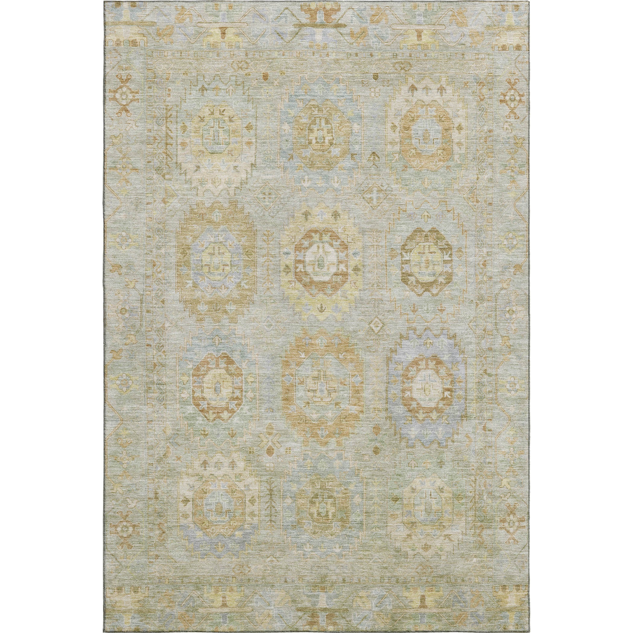 Cairo Machine Washable Traditional Sage Green Rug 2'6" x 3'10" #shape_Rectangle