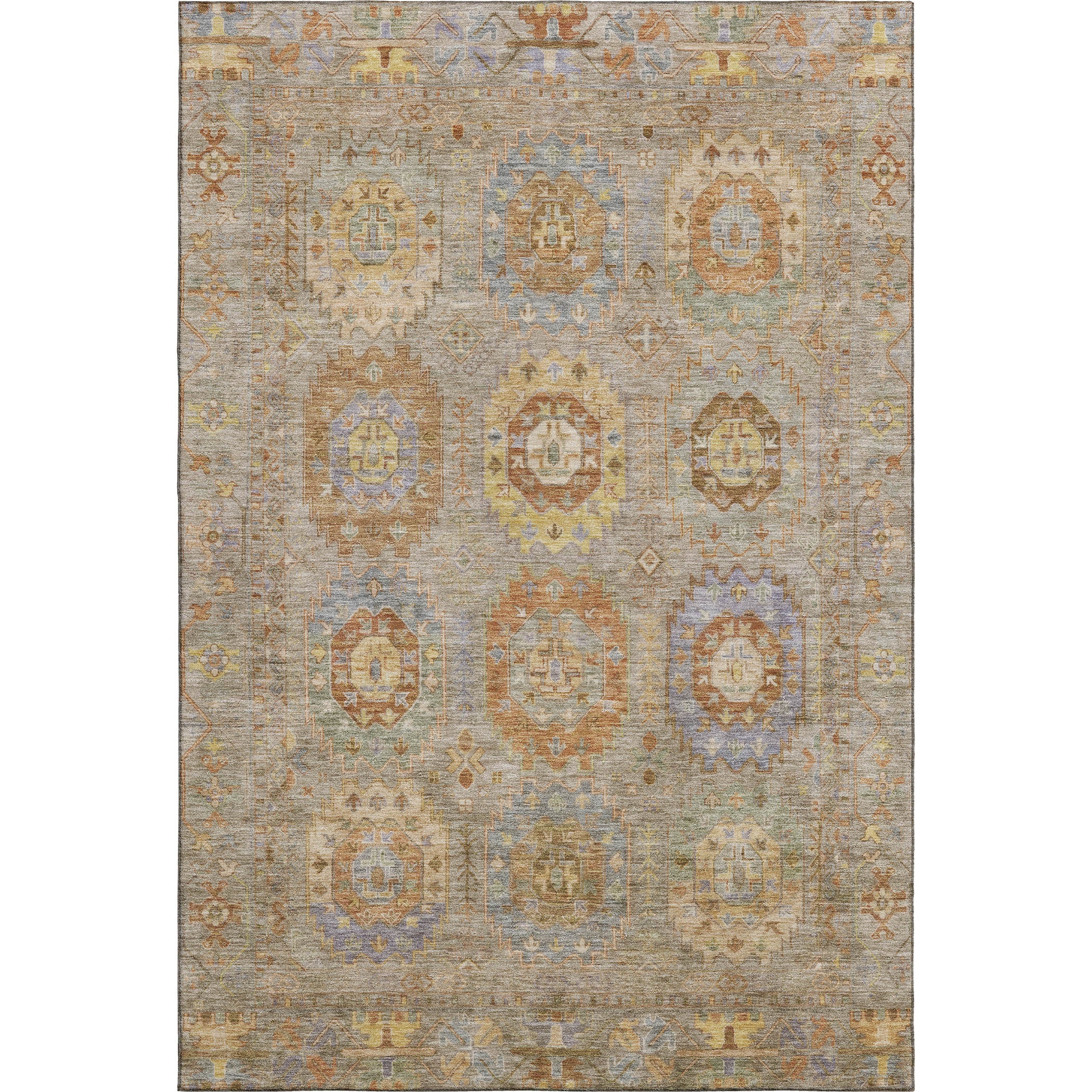 Cairo Machine Washable Traditional Taupe Brown Rug 2'6" x 3'10" #shape_Rectangle