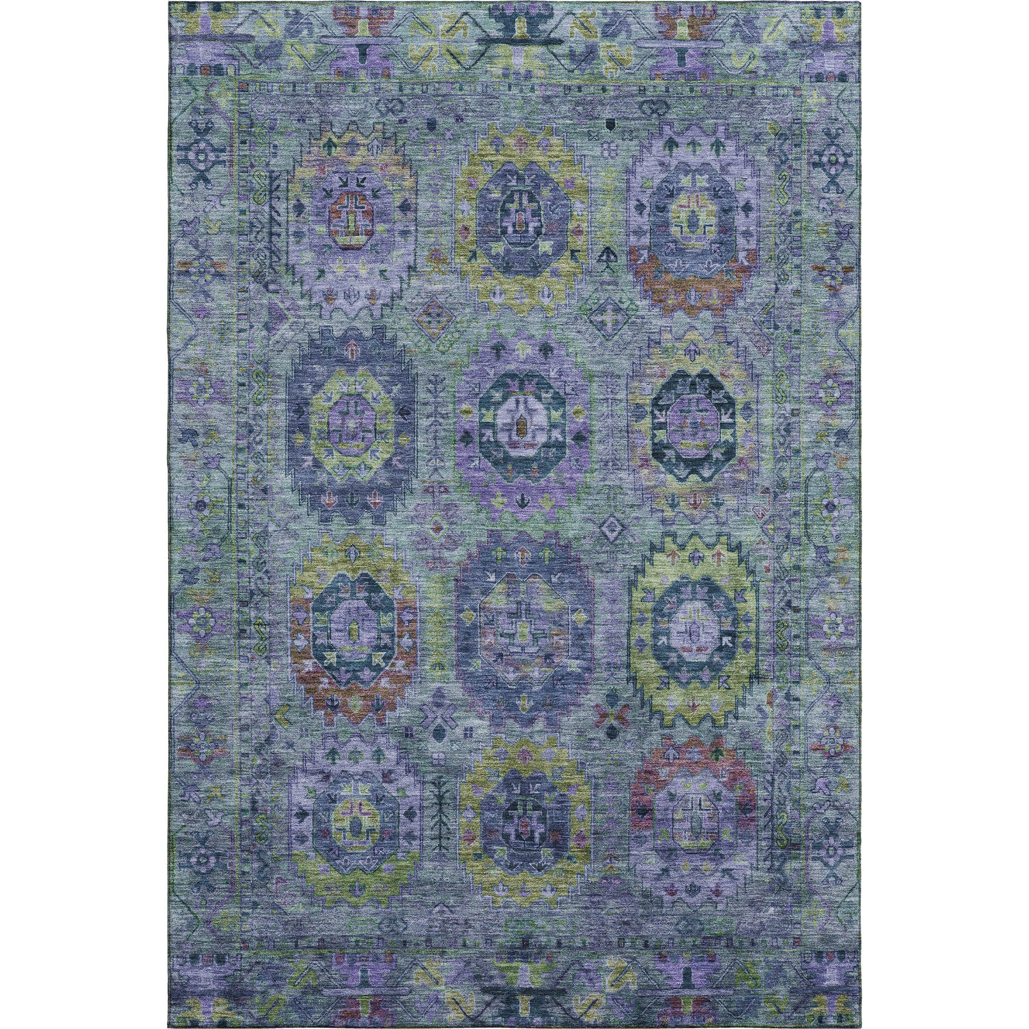 Reykjavik Machine Washable Traditional Green Rug 2'6" x 3'10" #shape_Rectangle