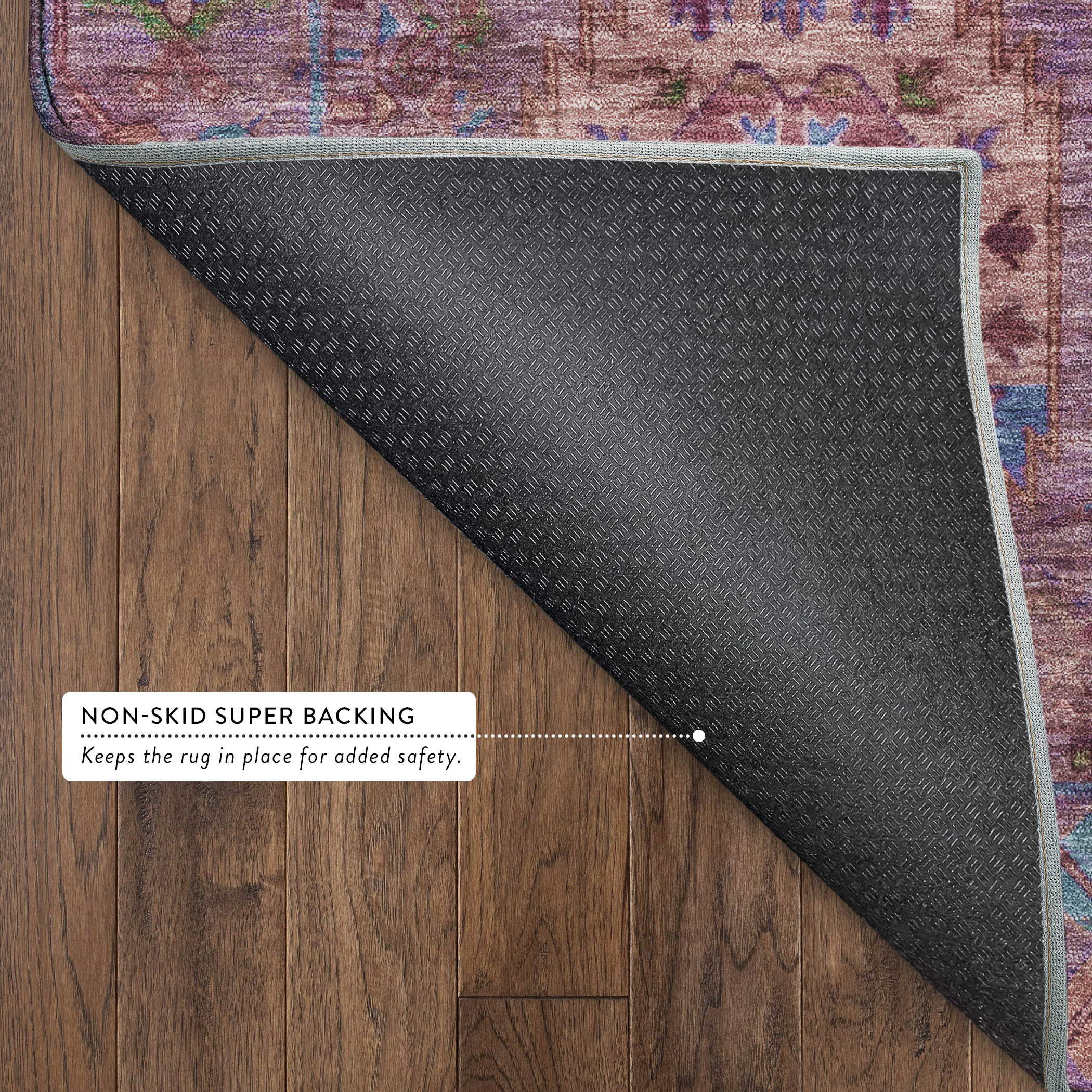 Reykjavik Machine Washable Traditional Pink Rug 1'8" x 2'6" #shape_Rectangle
