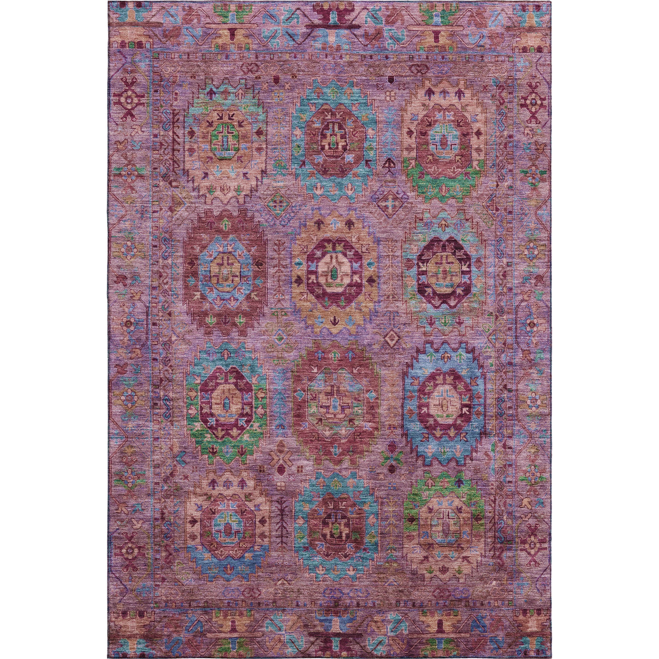 Reykjavik Machine Washable Traditional Pink Rug 2'6" x 3'10" #shape_Rectangle