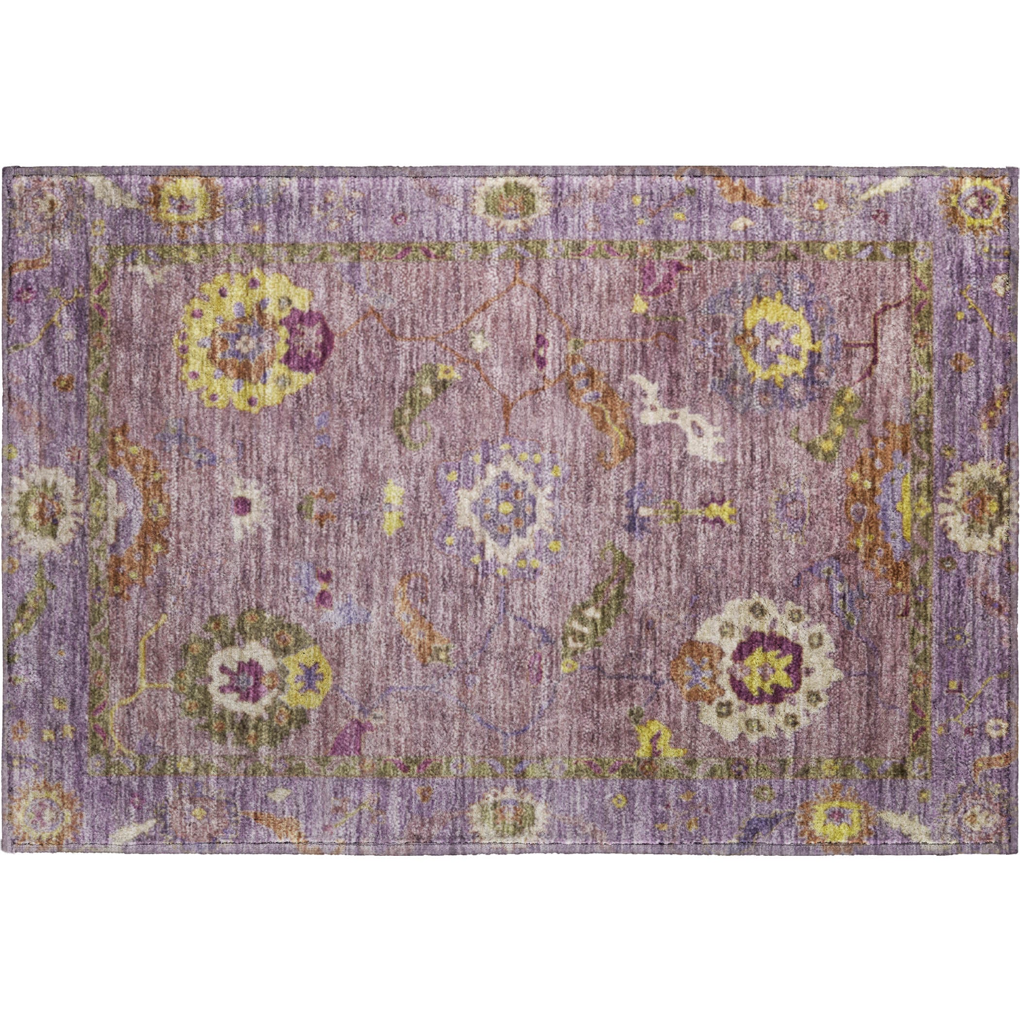Bern Machine Washable Traditional Merlot Red Rug 1'8" x 2'6" #shape_Rectangle