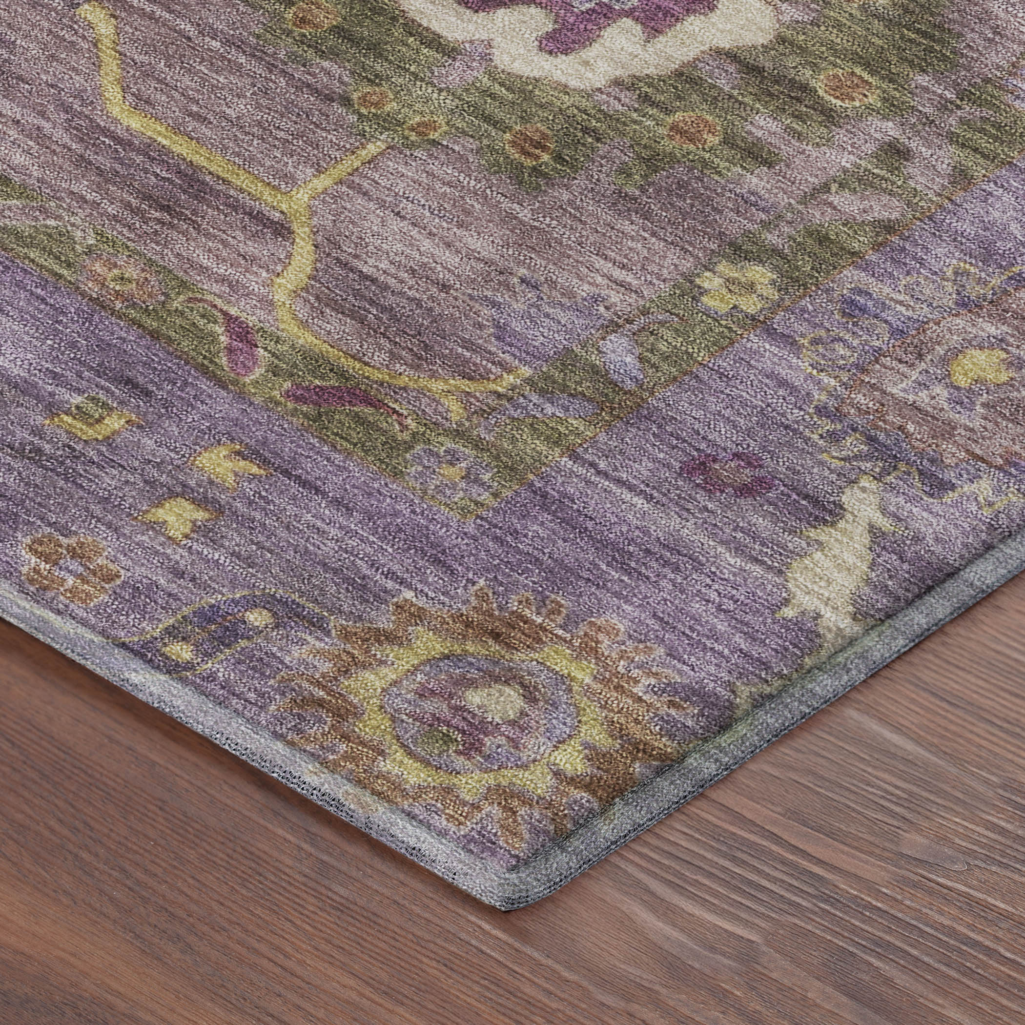 Bern Machine Washable Traditional Merlot Red Rug 1'8" x 2'6" #shape_Rectangle