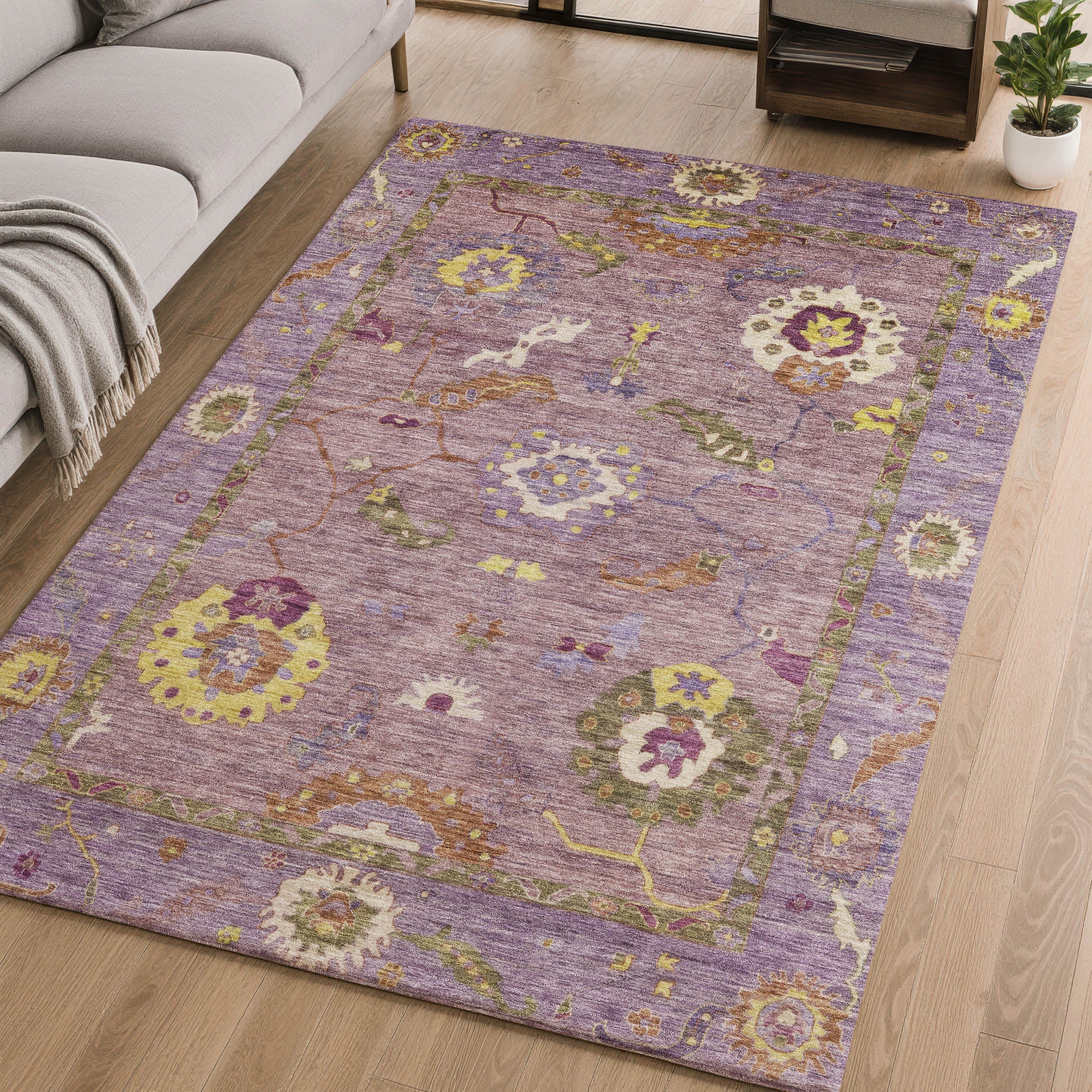 Bern Machine Washable Traditional Merlot Red Rug 2'6" x 3'10" #shape_Rectangle