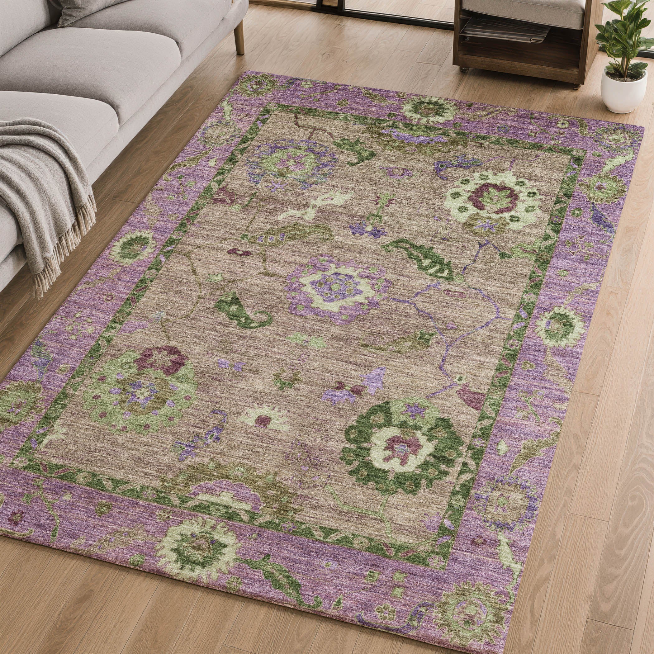 Kathmandu Machine Washable Traditional Brown Rug 2'6" x 3'10" #shape_Rectangle