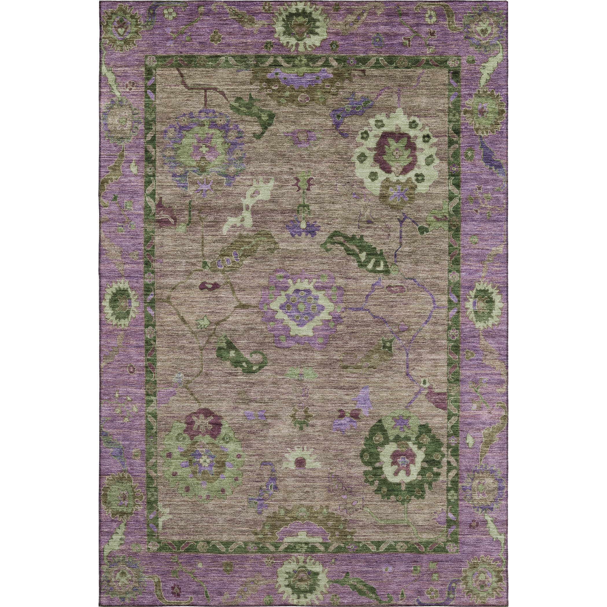 Kathmandu Machine Washable Traditional Brown Rug 2'6" x 3'10" #shape_Rectangle