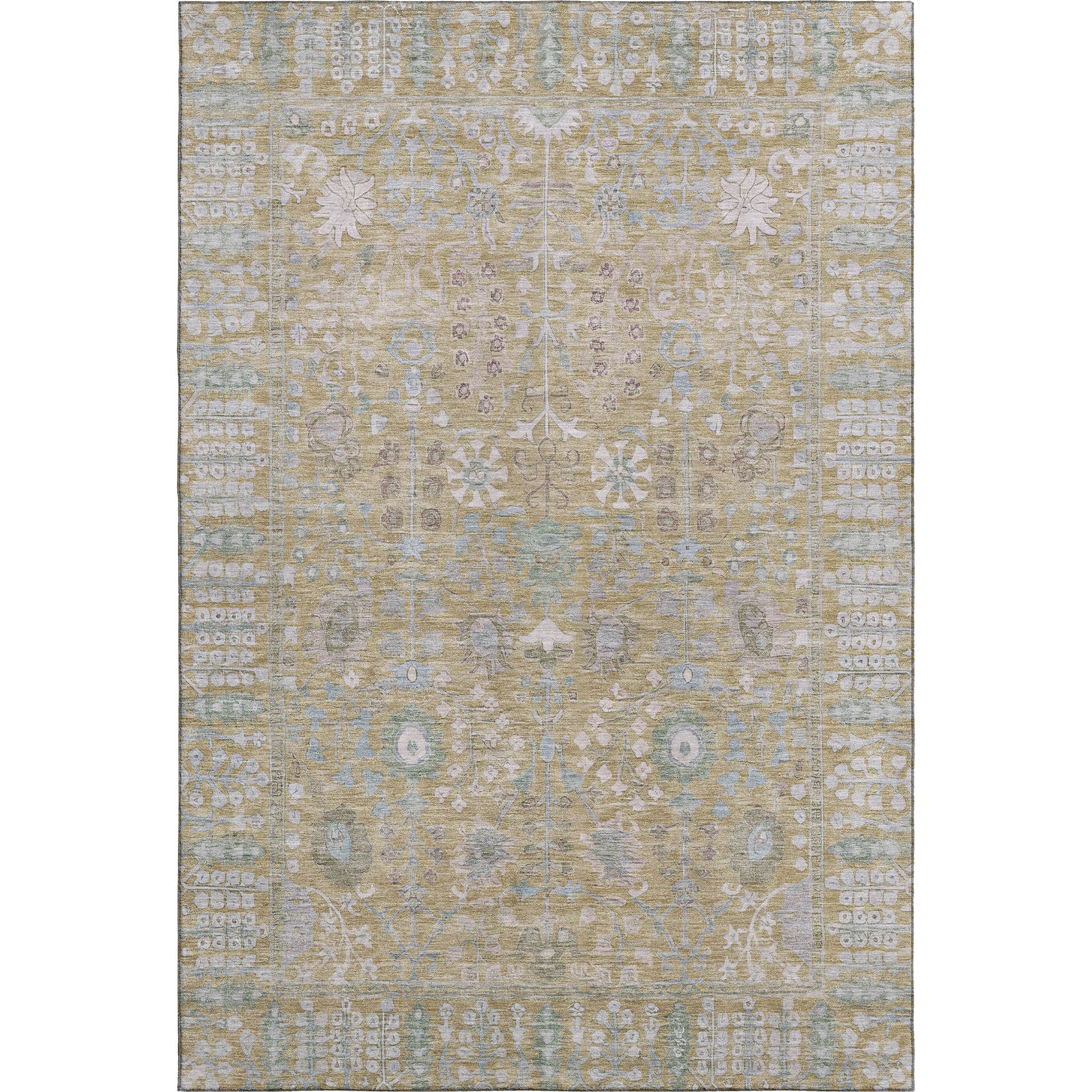 Montevideo Machine Washable Traditional Beige Brown Rug 2'6" x 3'10" #shape_Rectangle