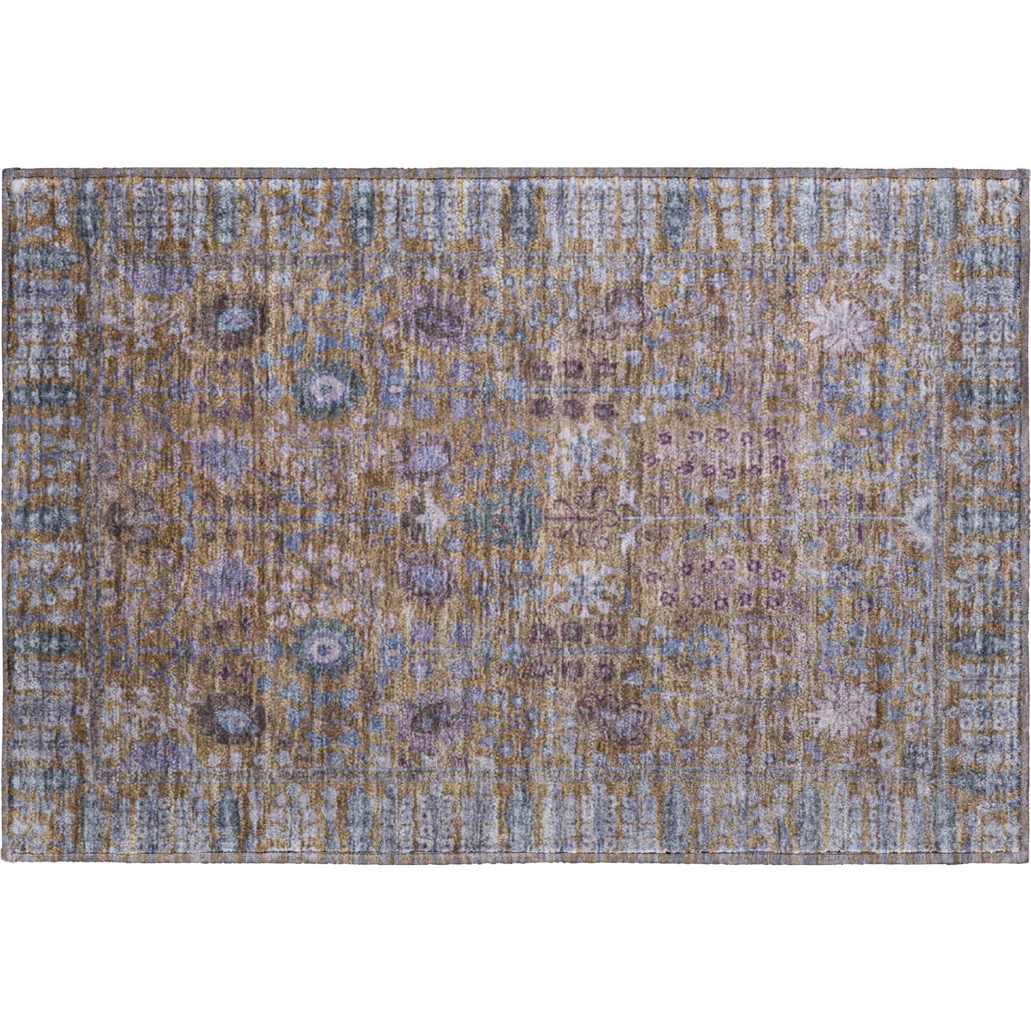 Montevideo Machine Washable Traditional Brown Rug 1'8" x 2'6" #shape_Rectangle